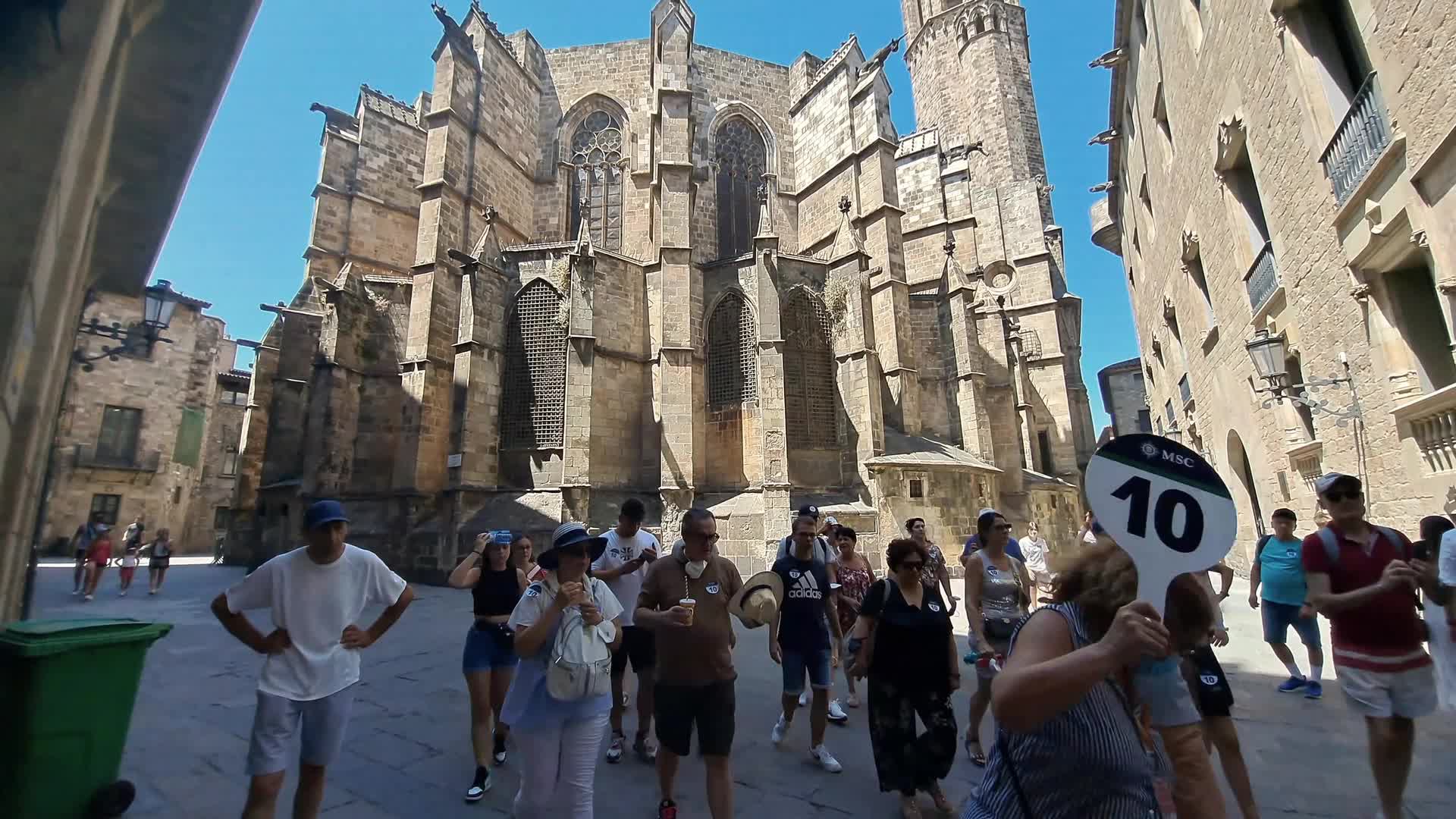 Tourists in Barcelona, Spain