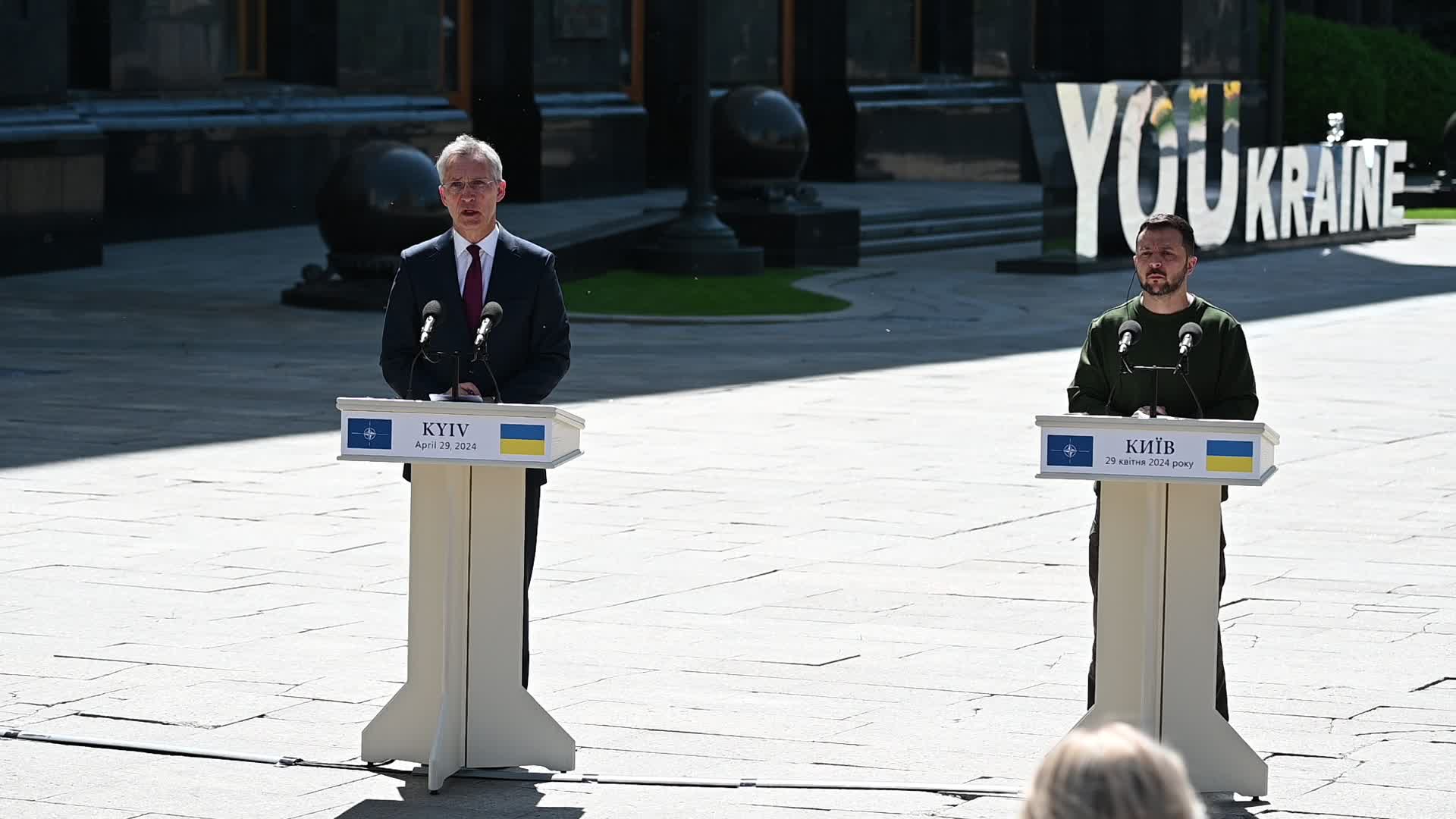 A press conference of NATO Secretary General and President of Ukraine in Kyiv, amid Russia's invasion of Ukraine.
