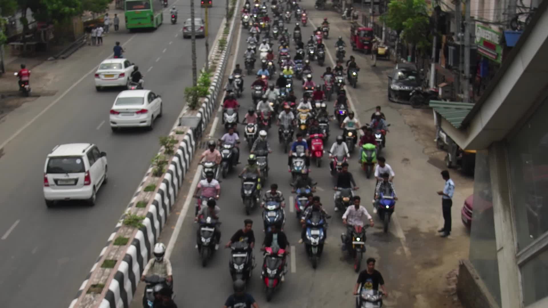 Heavy traffic jam in Guwahati , India 