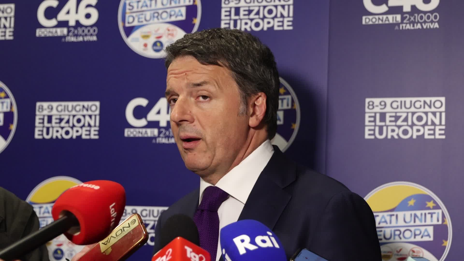 Matteo Renzi presents his candidacy for the European Elections 2024 with the list Stati Uniti d'Europa in Milan