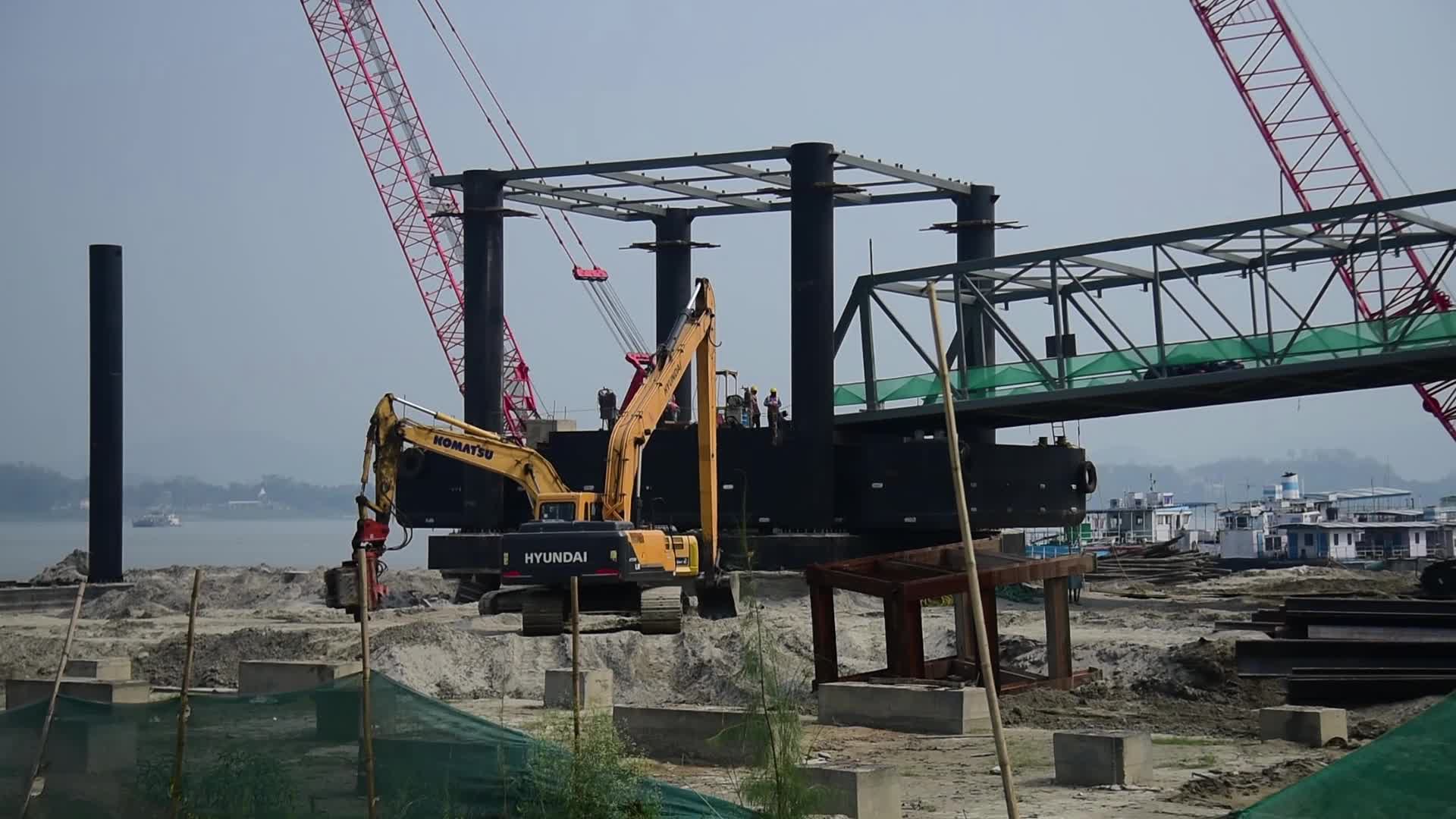 Construction works on India’s First River Terminal Guwahati Gateway Ghat