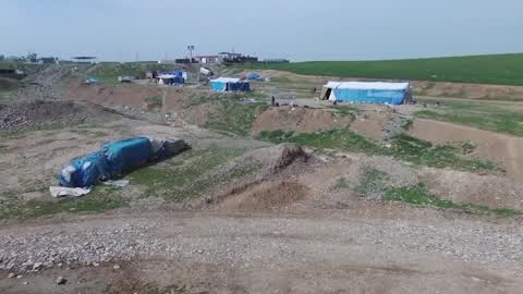 Drone View: Refugee Camp Near Mosul