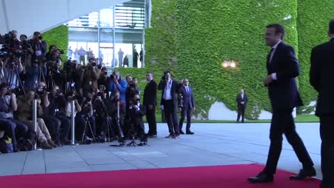 French President Emmanuel Macron visits Berlin