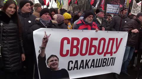Rally to protest against Saakashvili's arrest and for the impeachment of president in Kiev