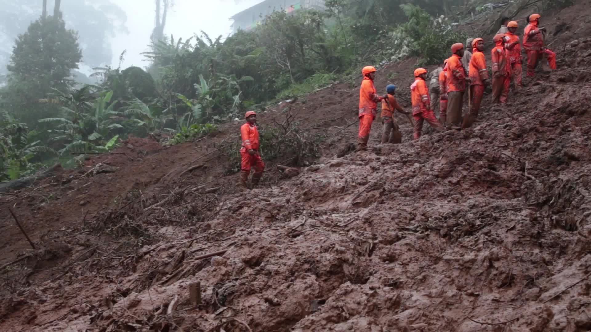 Landslide victim evacuation at Bogor, West Java