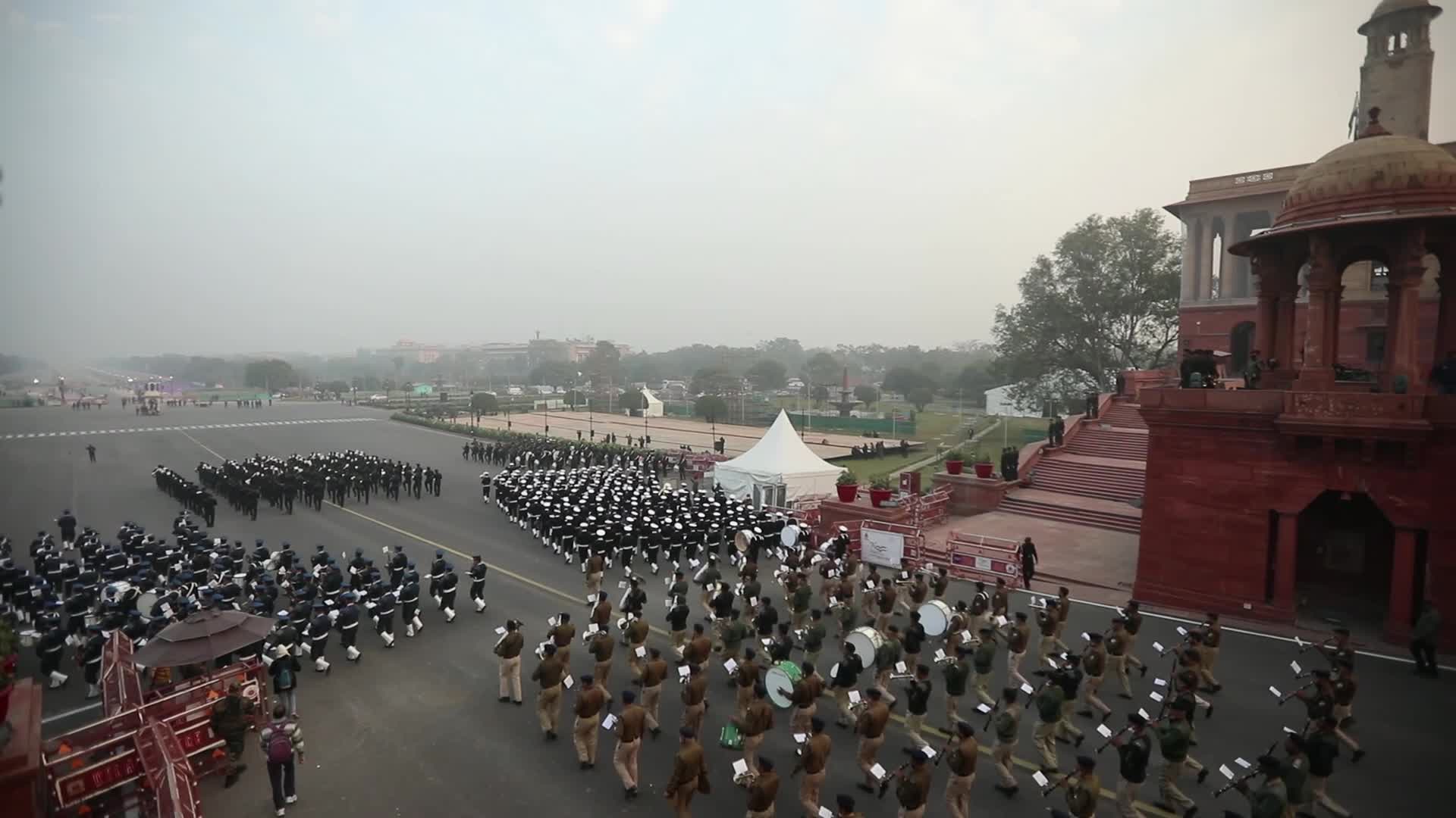 Rehearsals For Beating Retreat Ceremony For Republic Day 2022