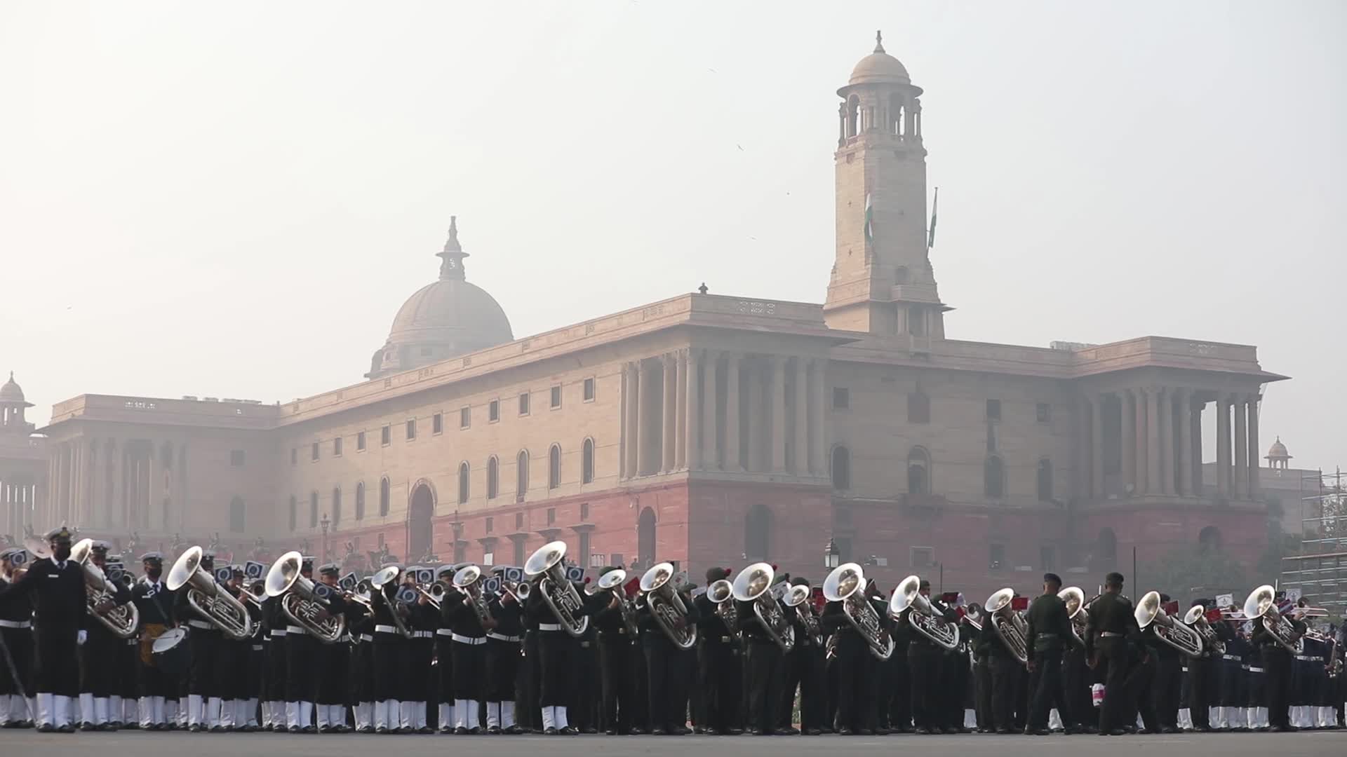 Rehearsals For Beating Retreat Ceremony For Republic Day 2022
