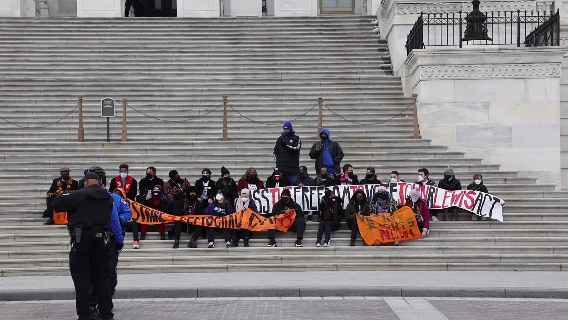 Voting rights civil disobedience at U.S. Capitol