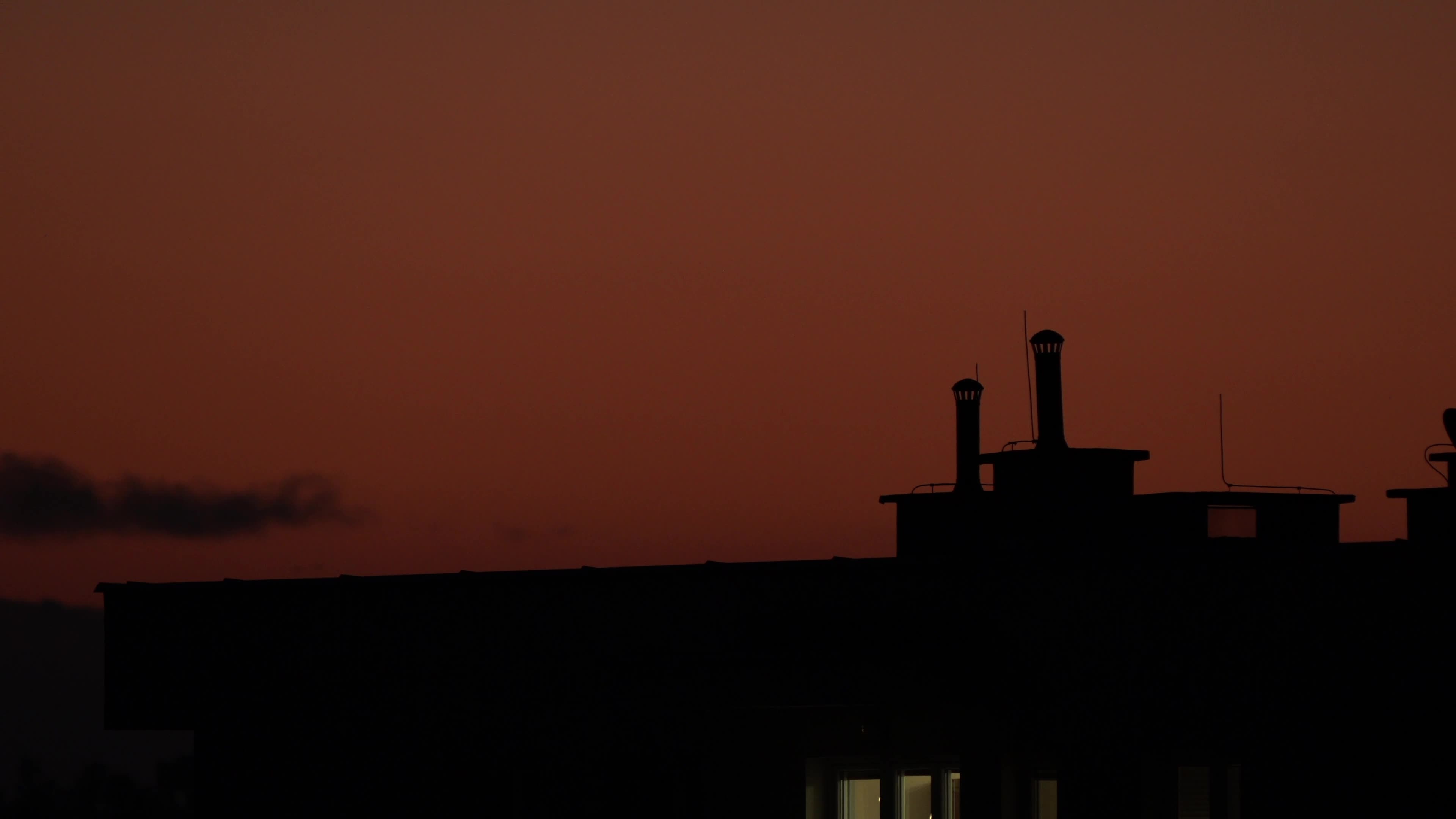 Spectacular colours as winter sun sets over Warsaw