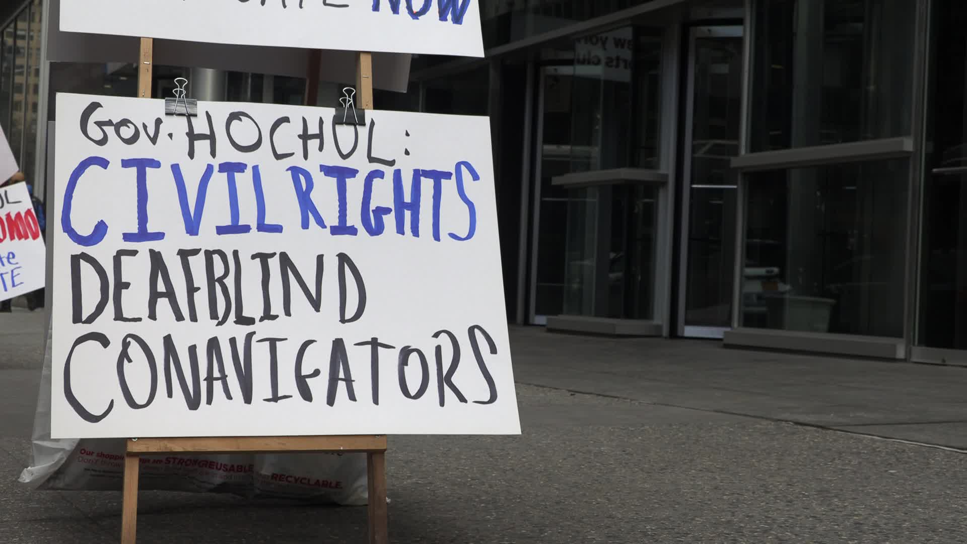 NYC: Climate protesters gather outside Governor's office