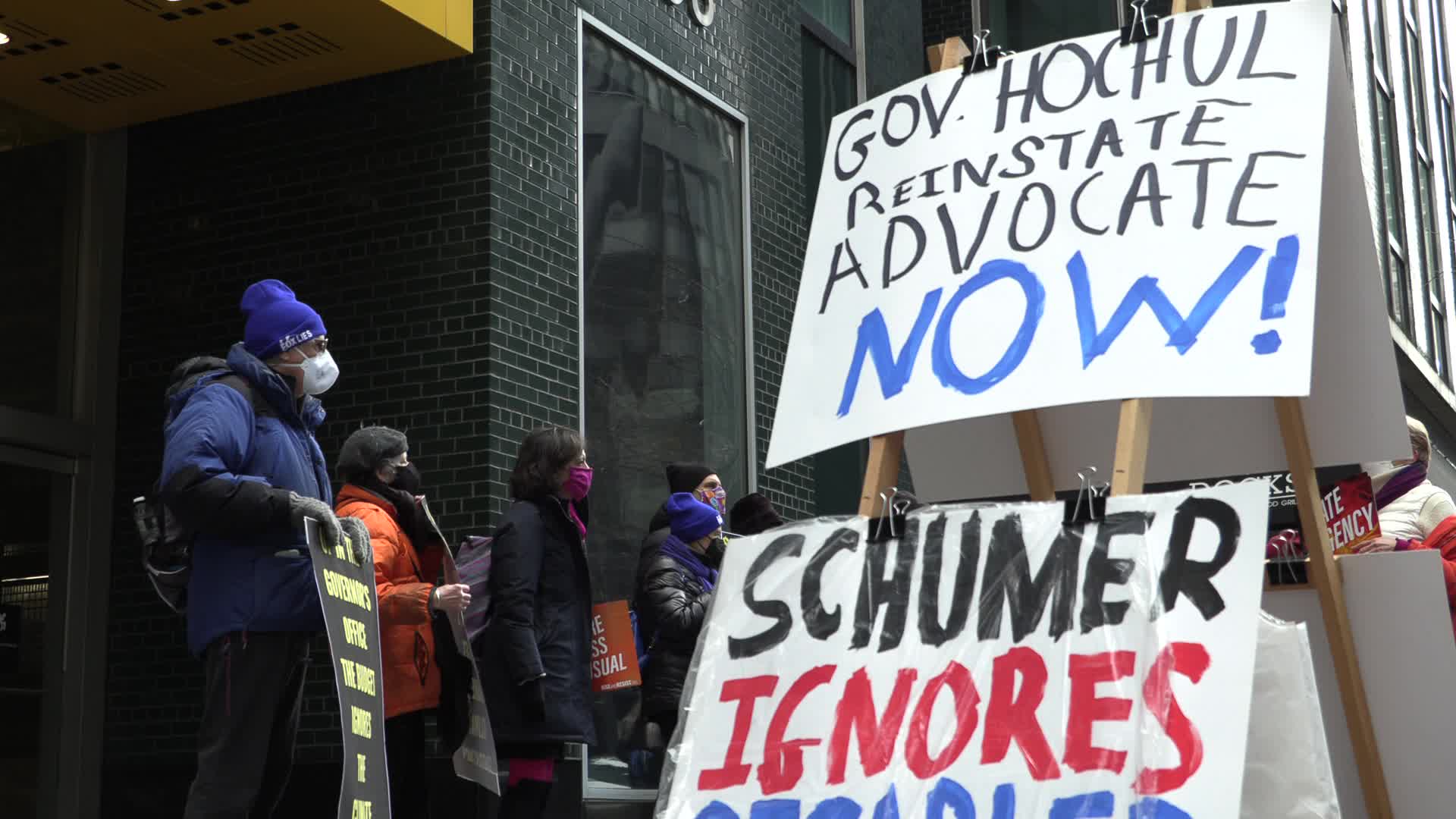 NYC: Climate protesters gather outside Governor's office