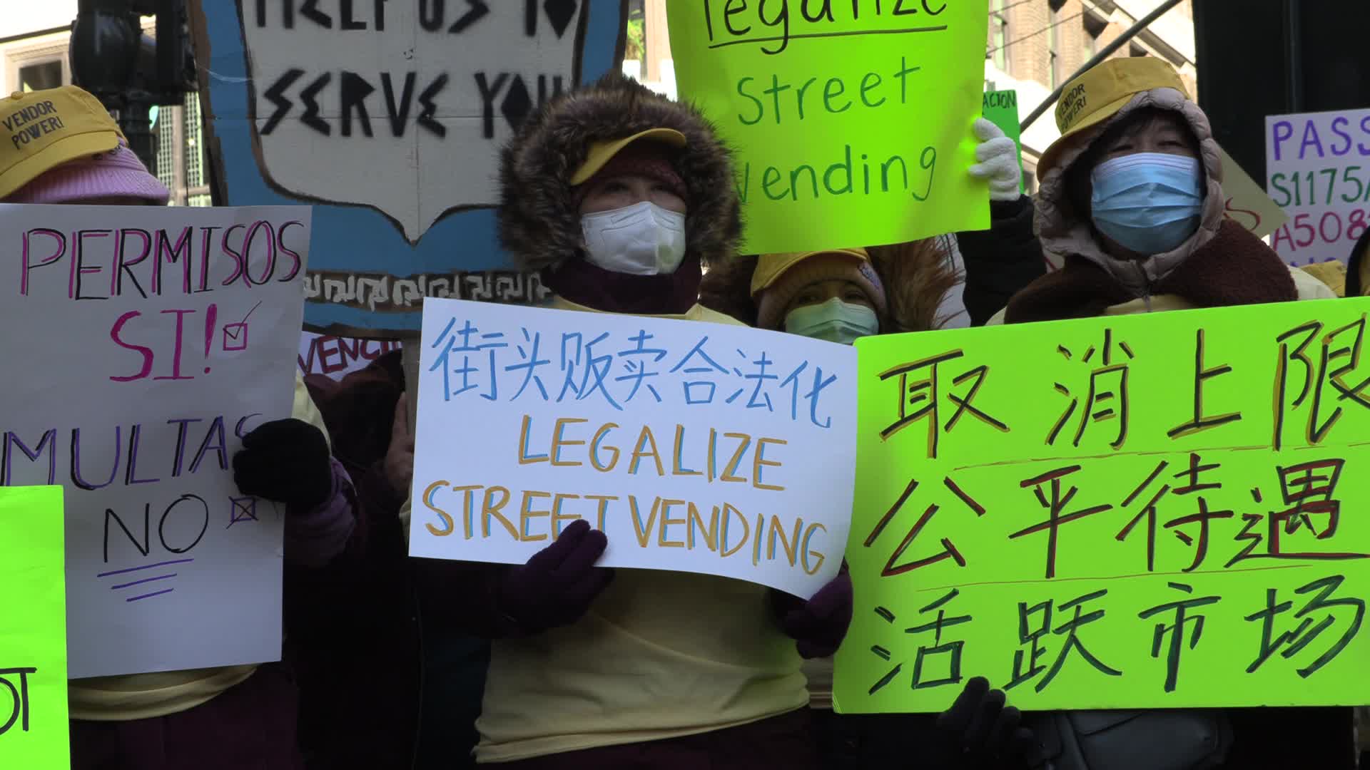 NYC: Street Vendor march calling for right to participate in formal economy, against fines