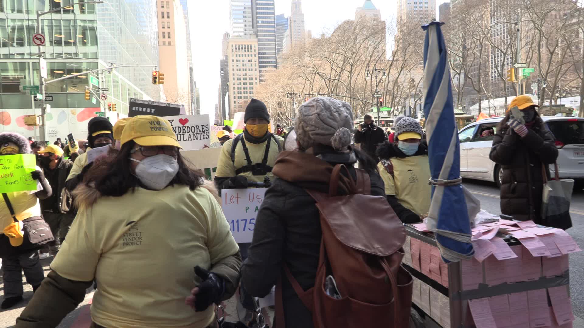 NYC: Street Vendor march calling for right to participate in formal economy, against fines