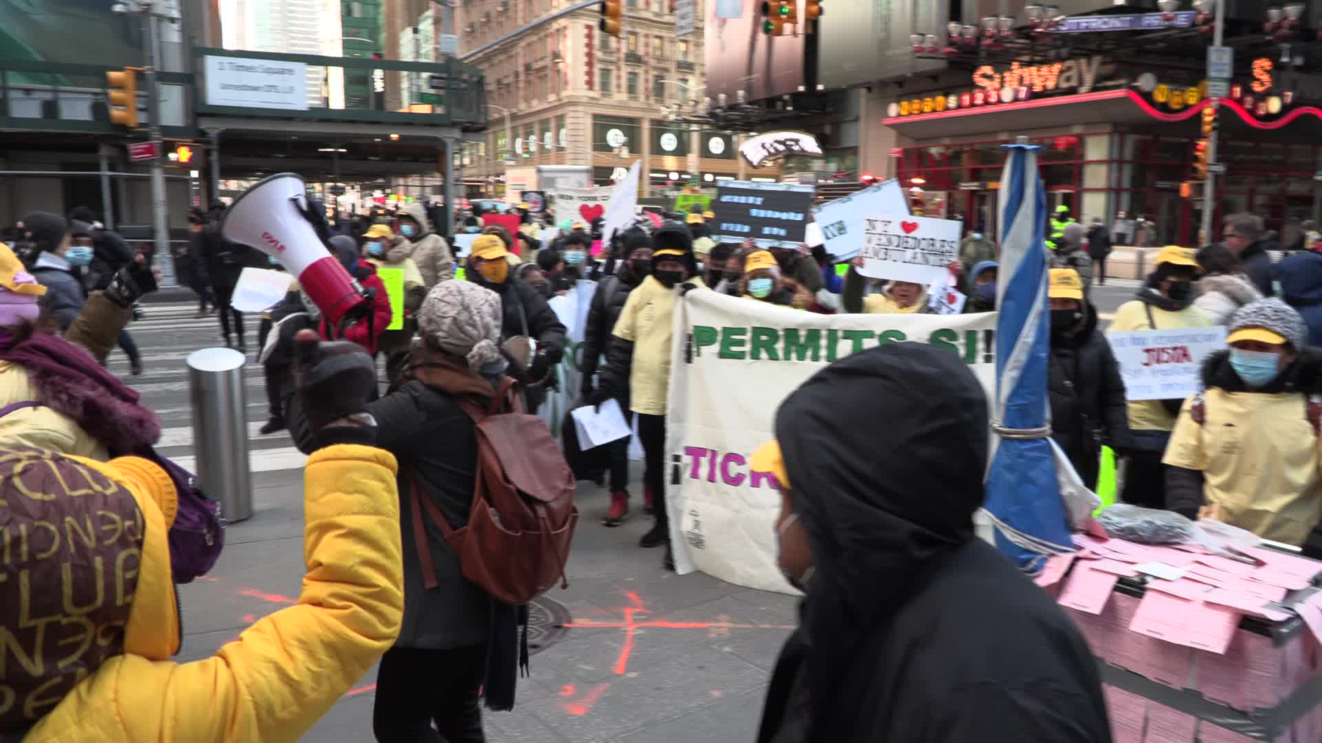 NYC: Street Vendor march calling for right to participate in formal economy, against fines