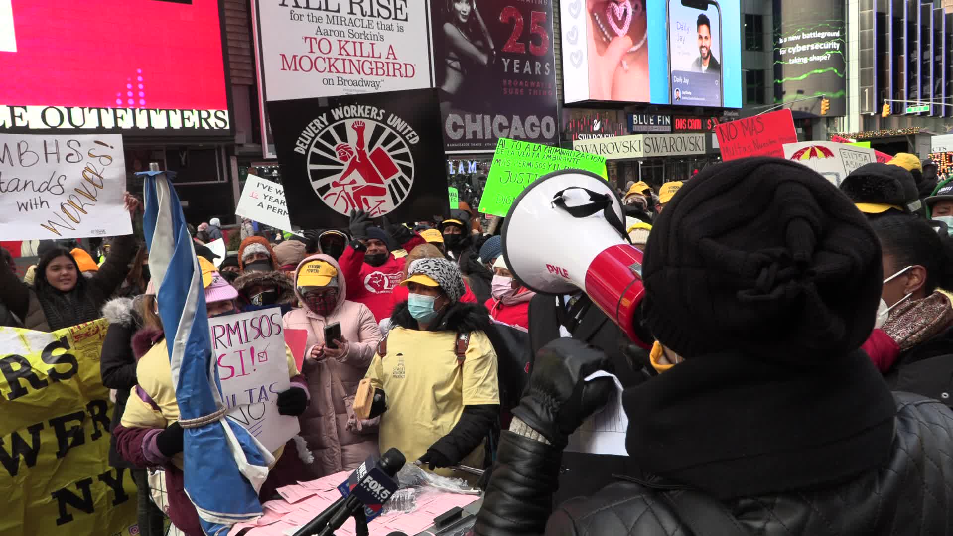 NYC: Street Vendor march calling for right to participate in formal economy, against fines