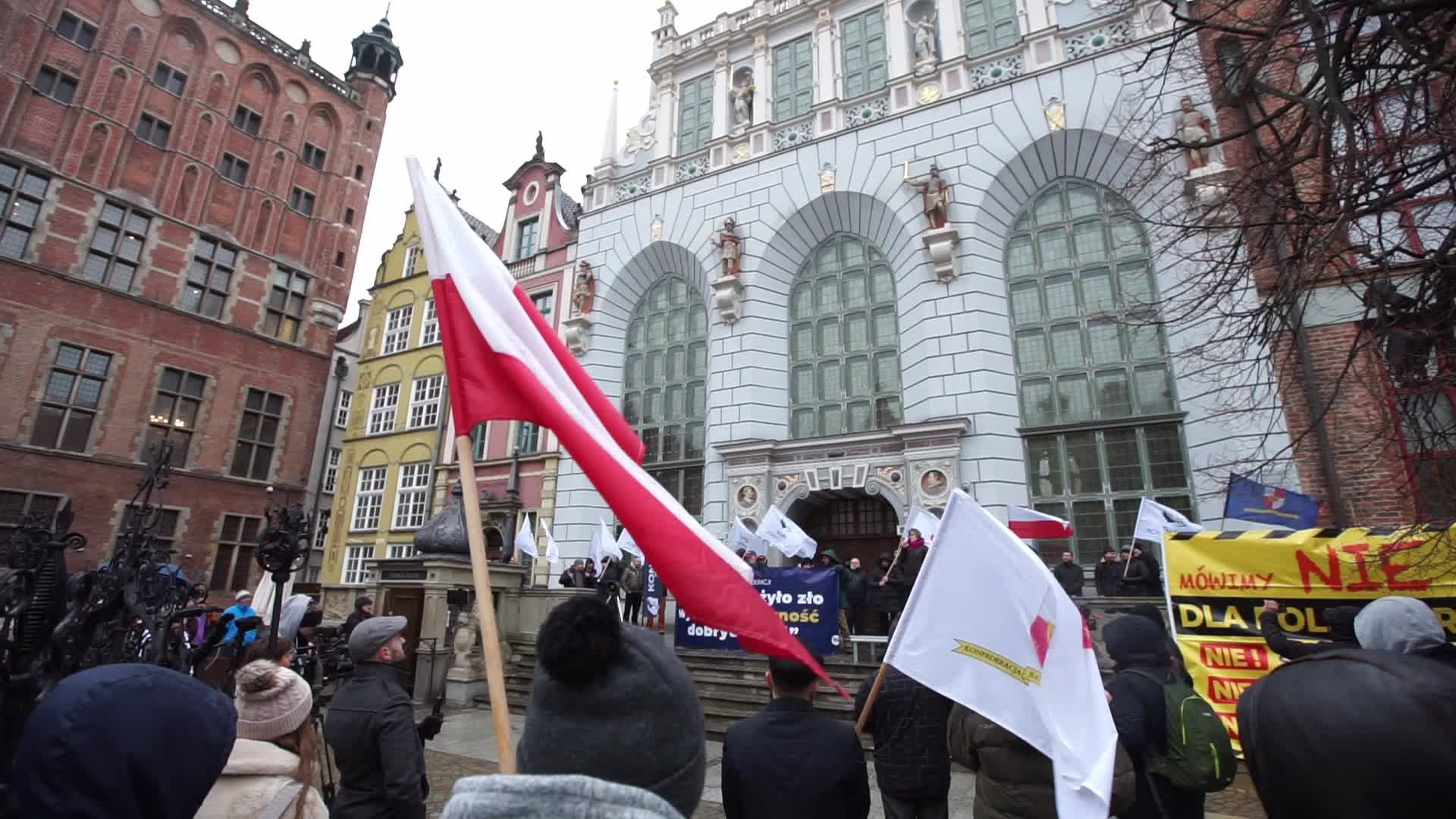 Stop Sanitary Segregation Rally In Gdansk, Poland