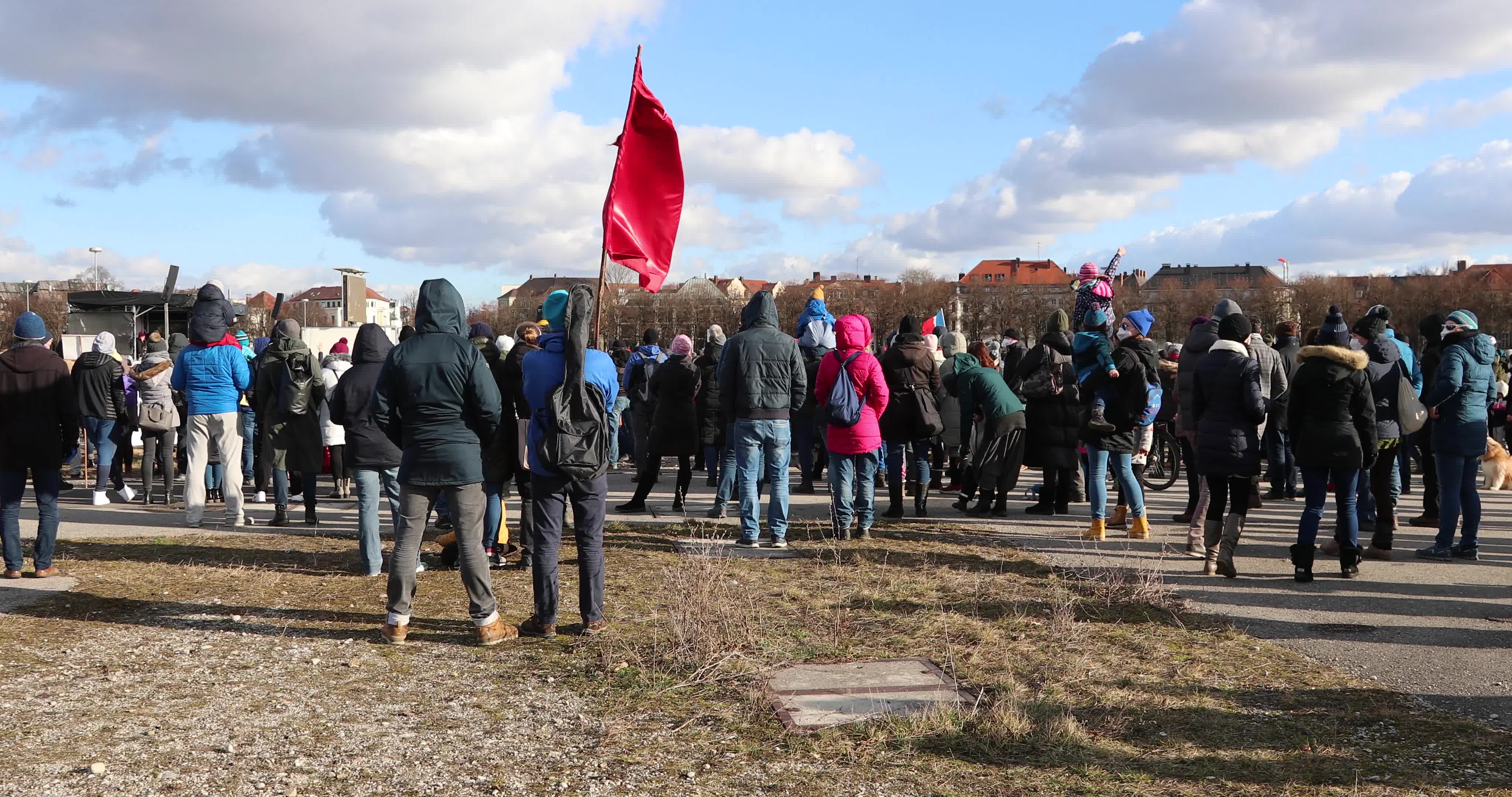 No-vax activists protest in Munich, Germany