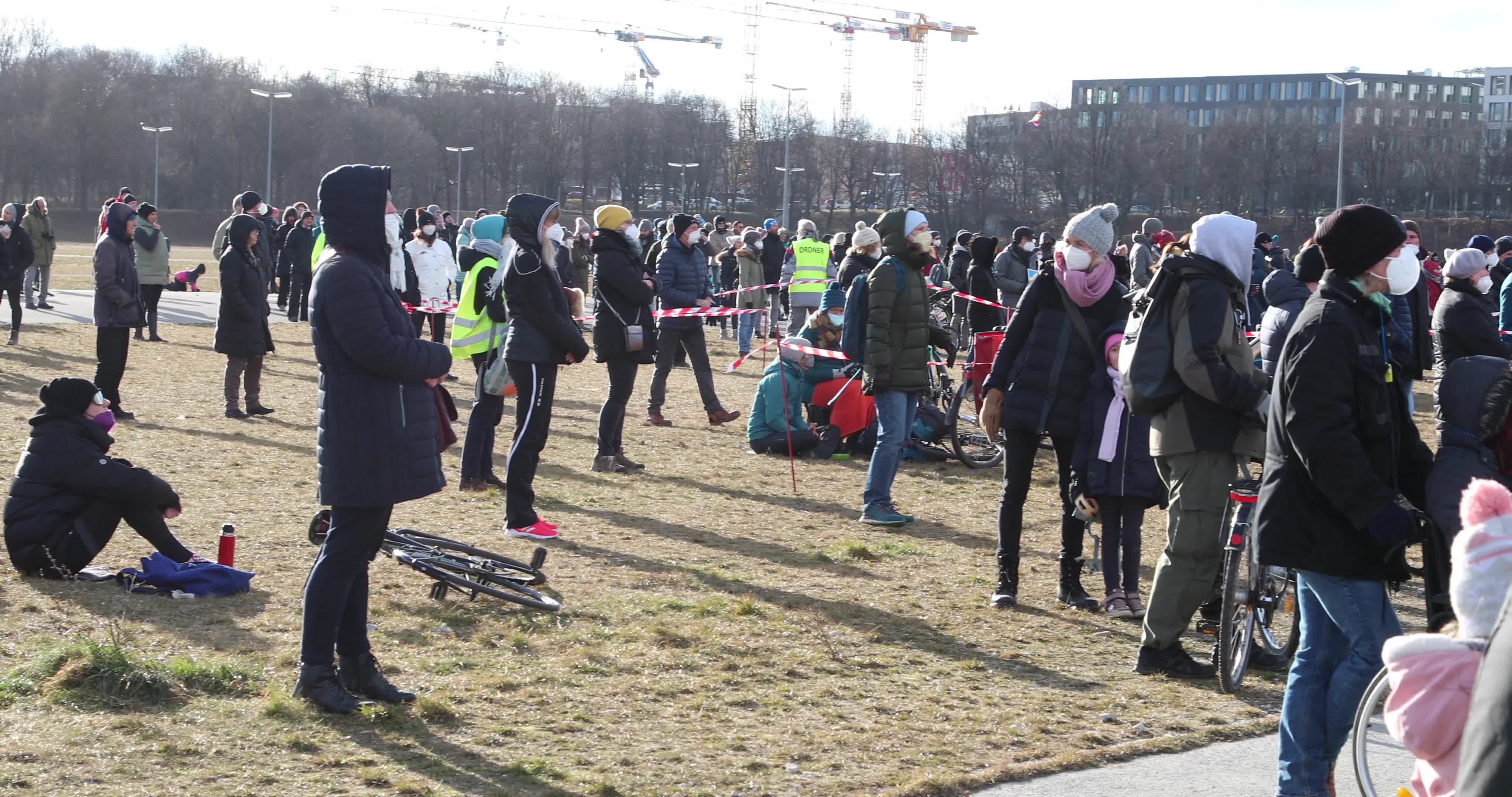 No-vax activists protest in Munich, Germany