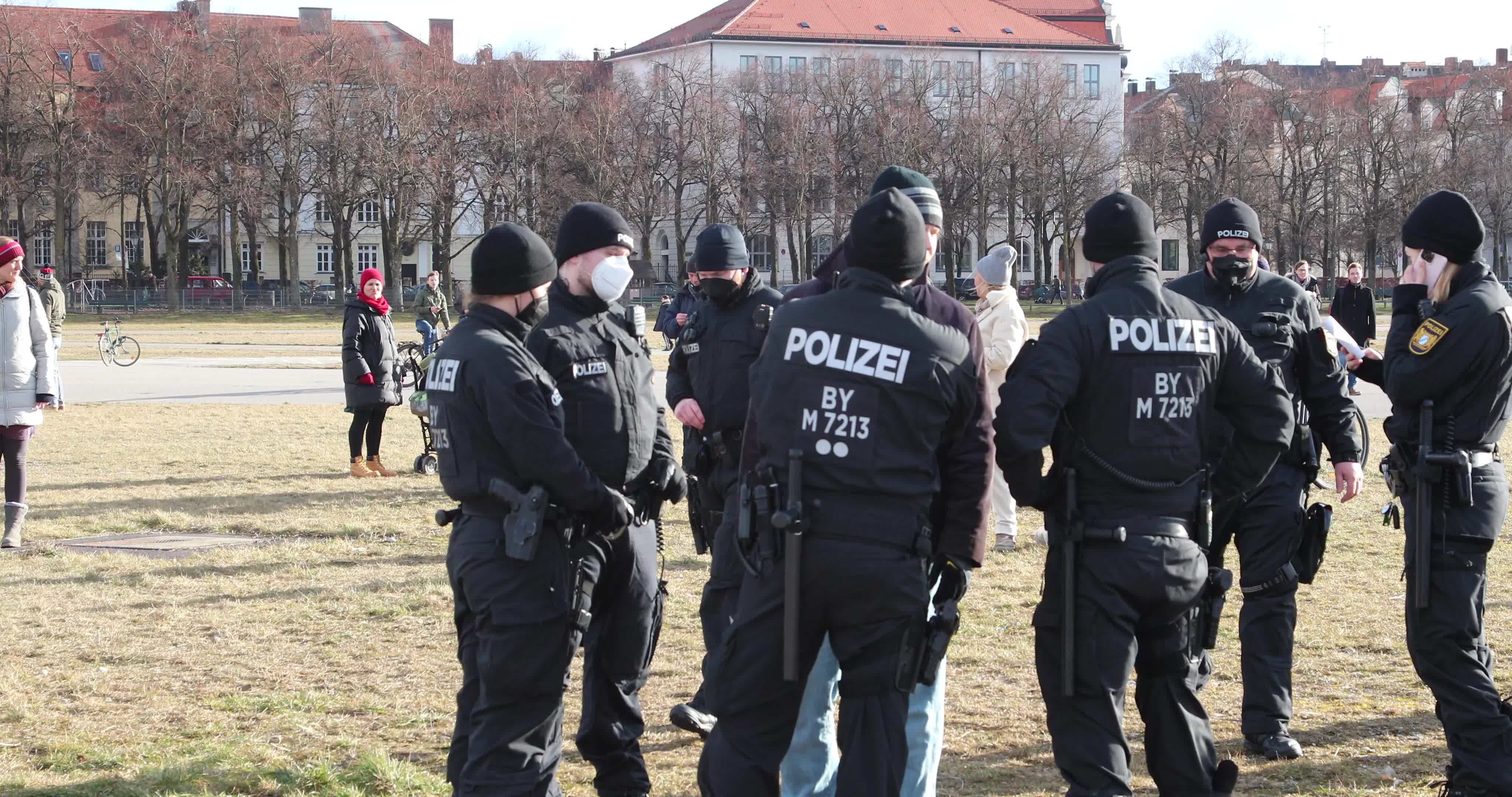 No-vax activists protest in Munich, Germany
