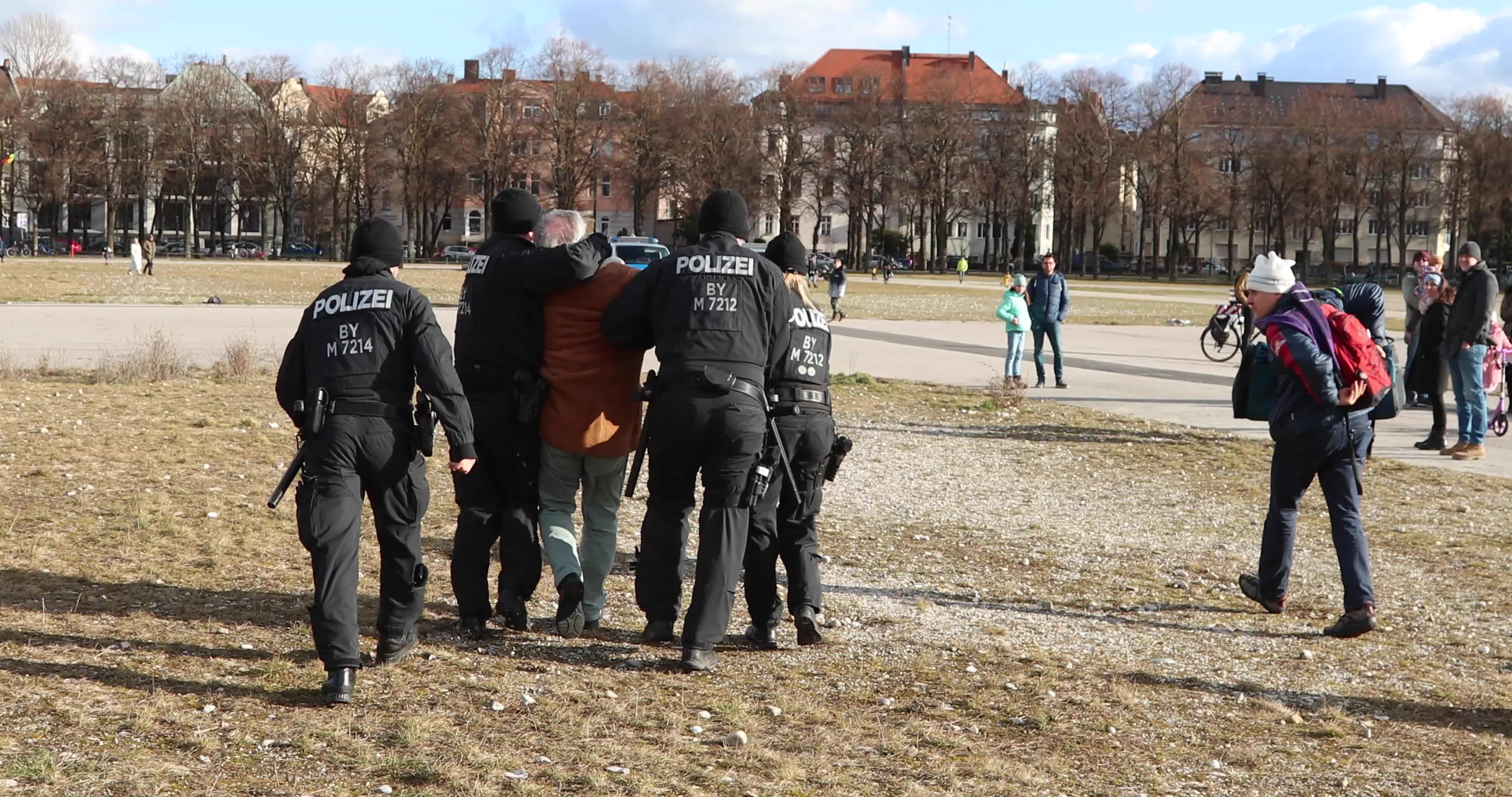 No-vax activists protest in Munich, Germany