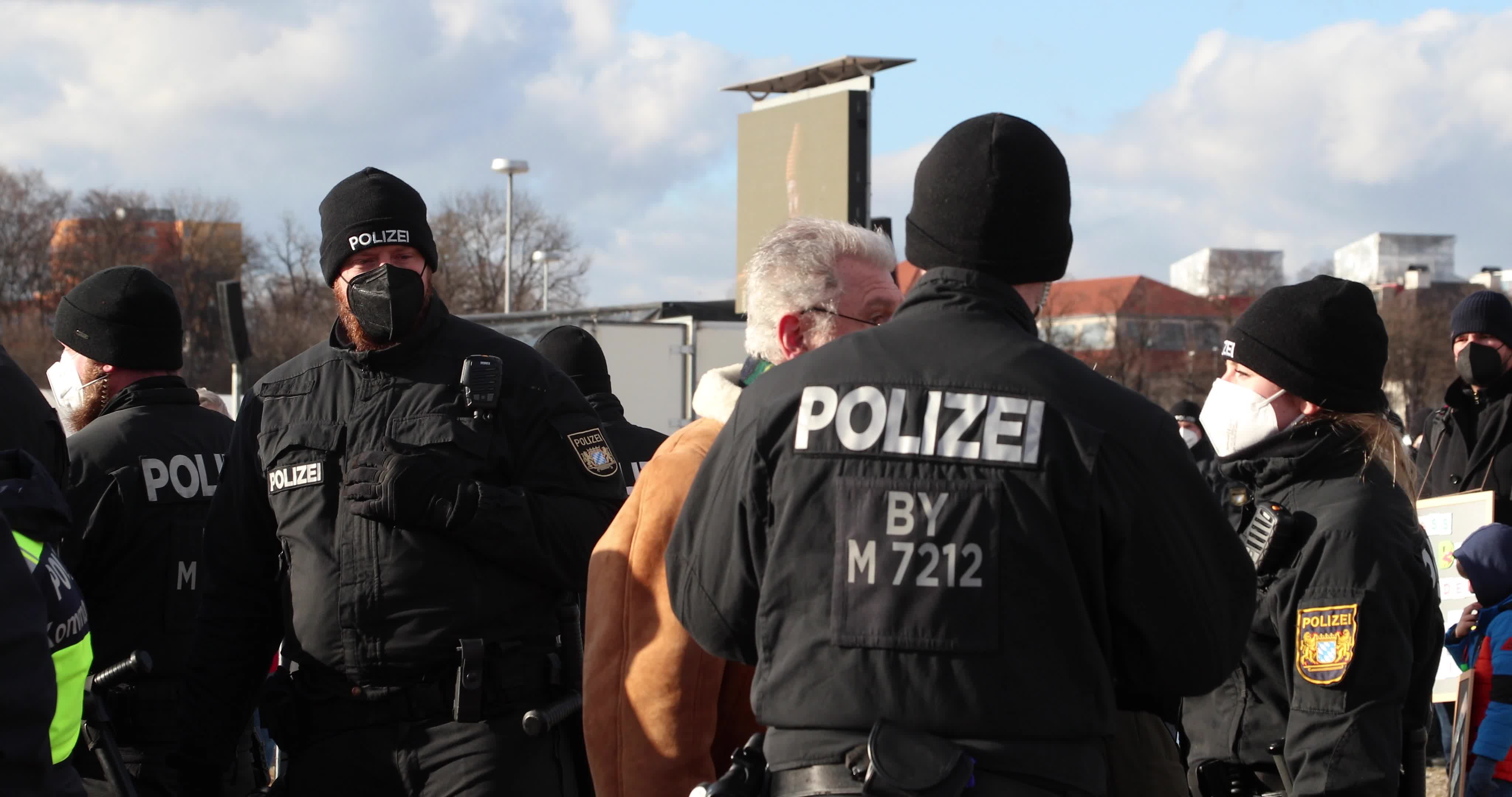 No-vax activists protest in Munich, Germany