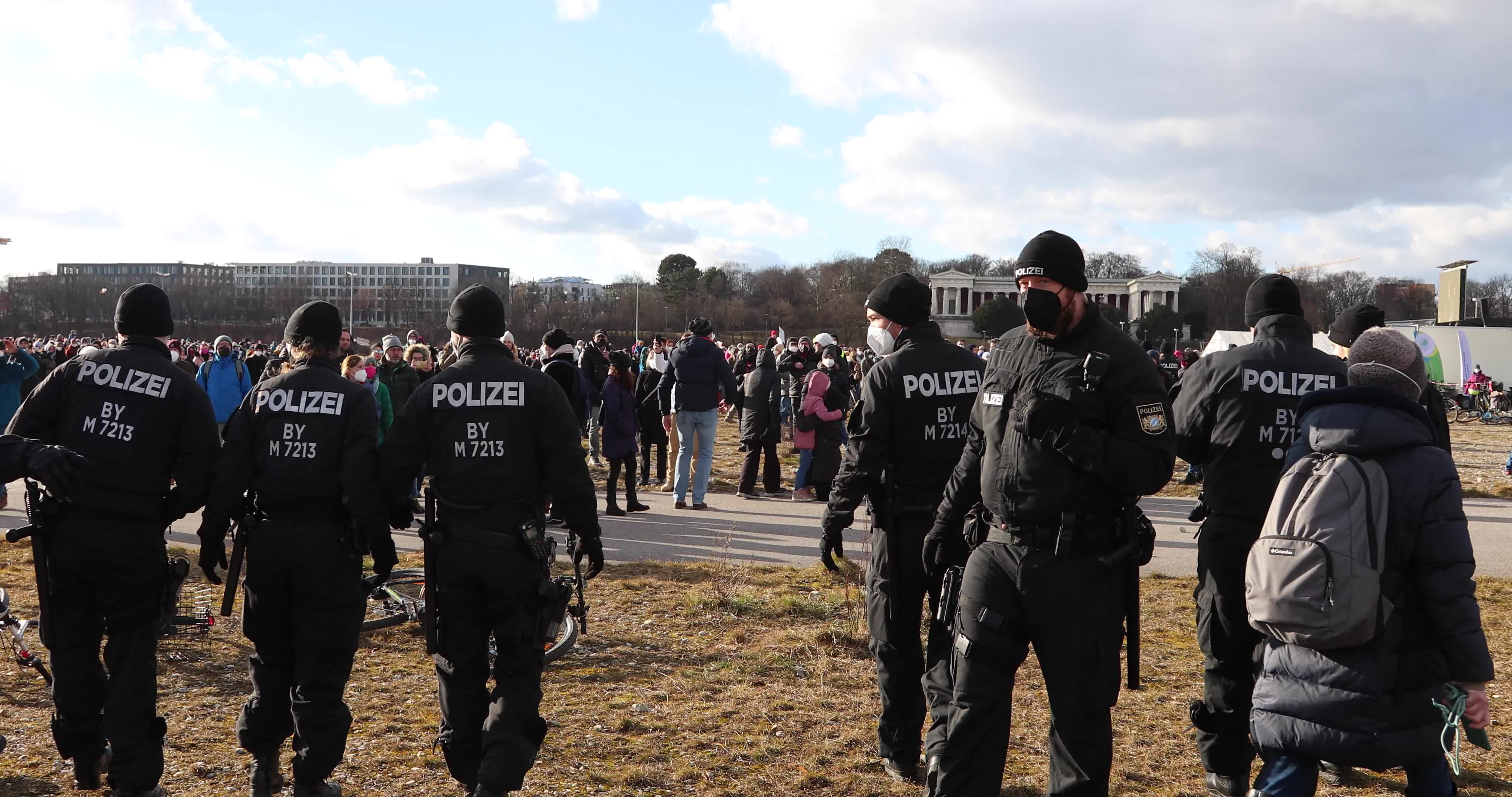 No-vax activists protest in Munich, Germany