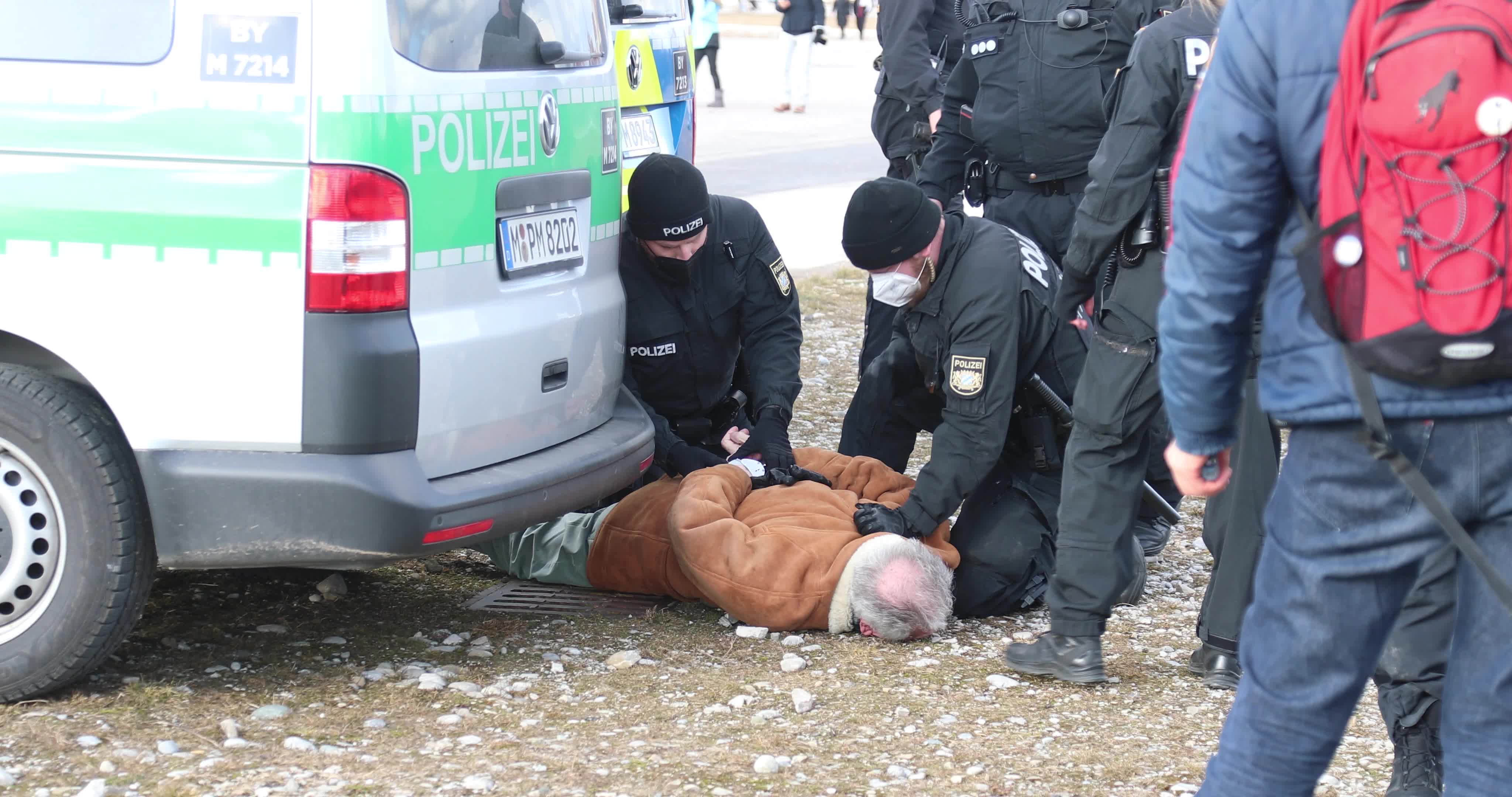 No-vax activists protest in Munich, Germany