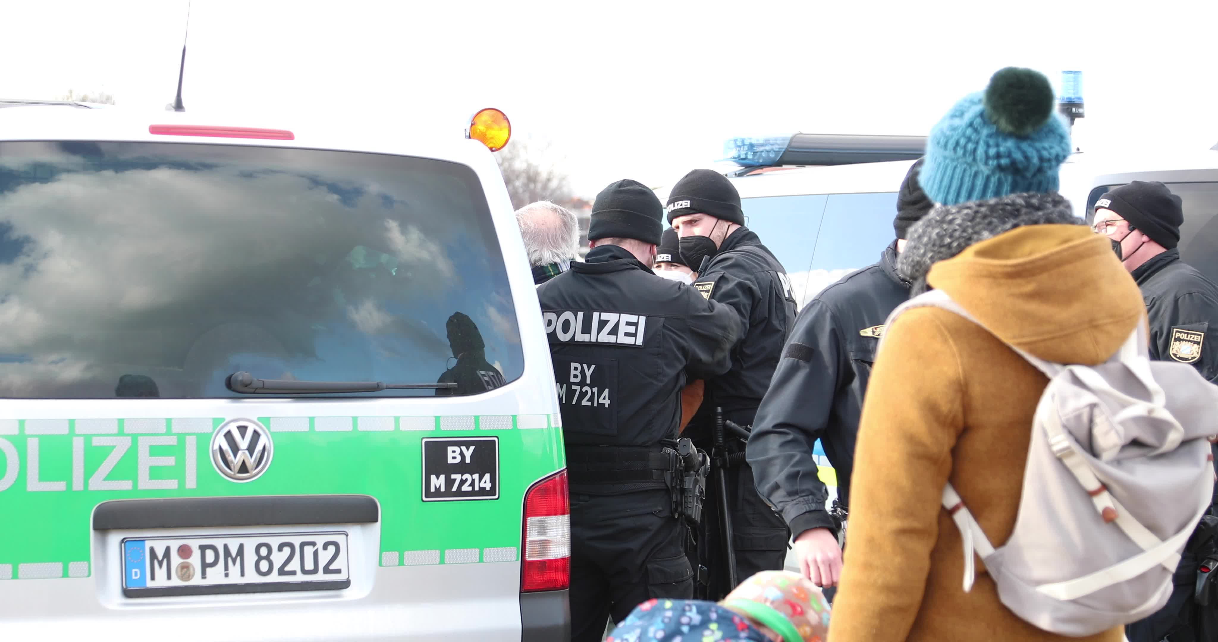 No-vax activists protest in Munich, Germany
