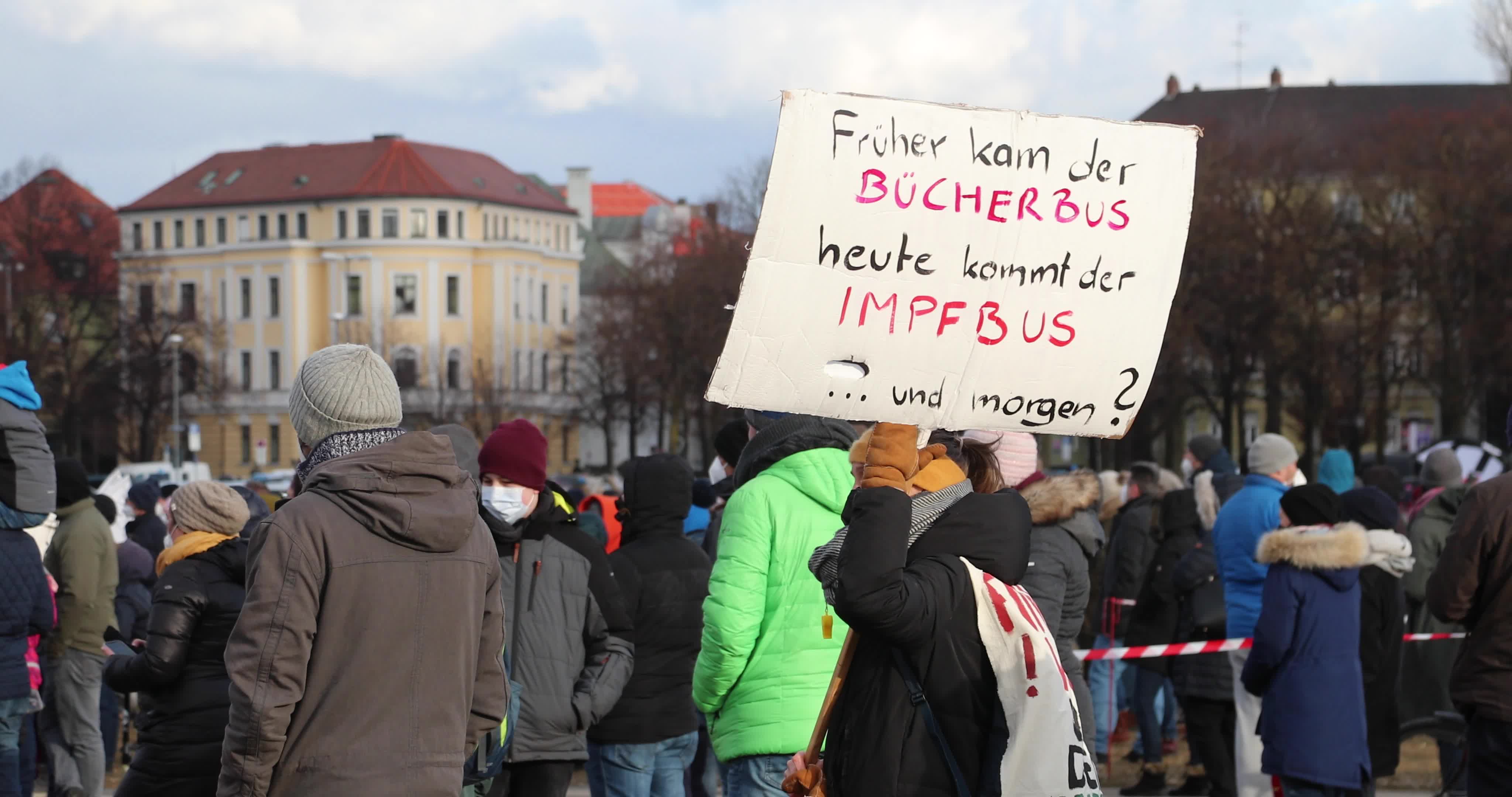 No-vax activists protest in Munich, Germany