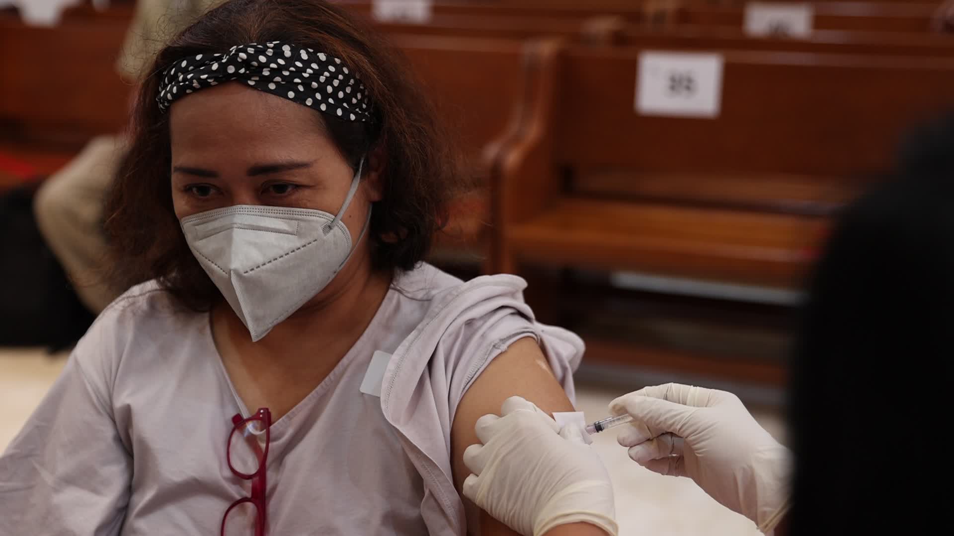 Jakarta Residents Receive COVID-19 Booster Dose At A Chistian Church