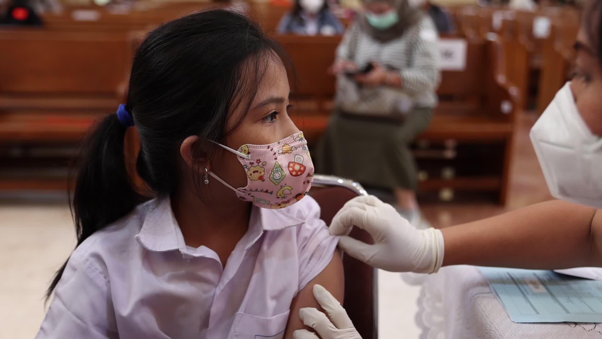 Jakarta Residents Receive COVID-19 Booster Dose At A Chistian Church