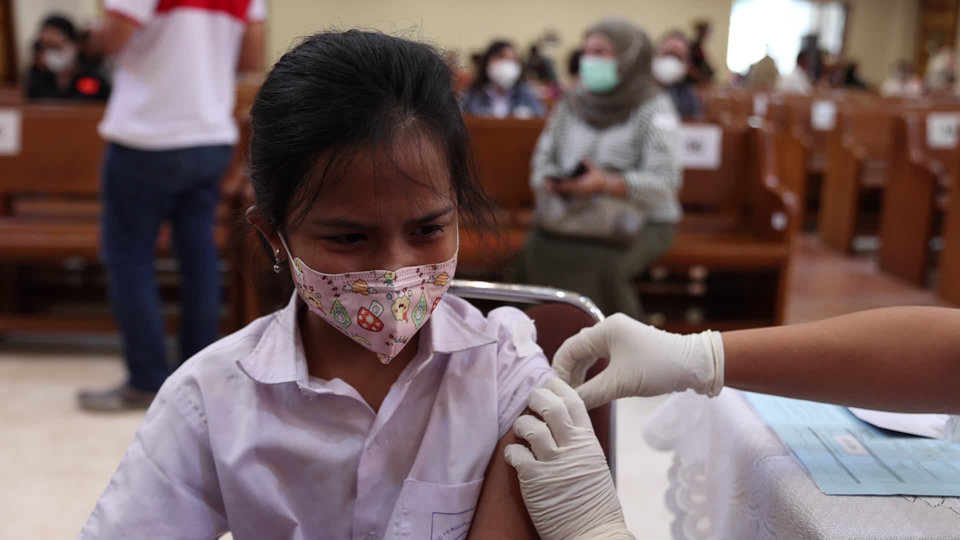 Jakarta Residents Receive COVID-19 Booster Dose At A Chistian Church