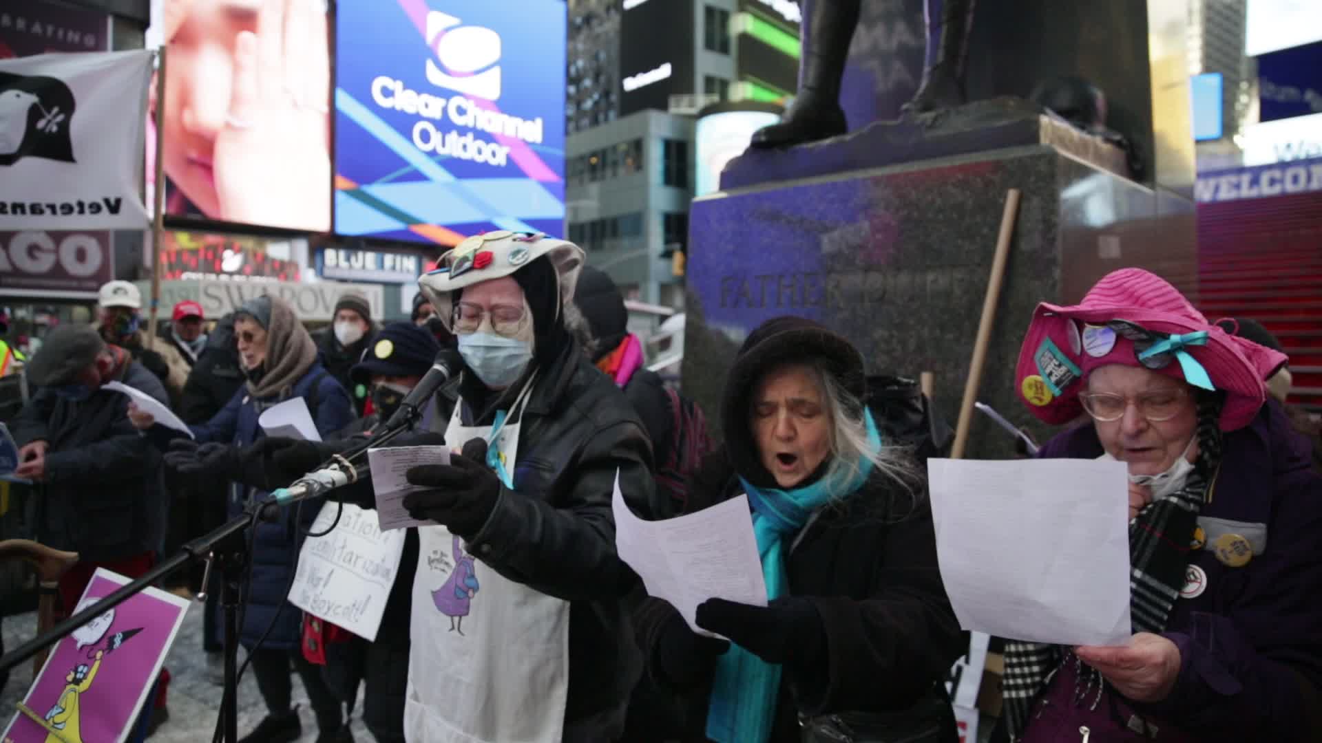 NYC: Code-Pink joins Anti-War Activists Protesting War with Russia in Ukraine