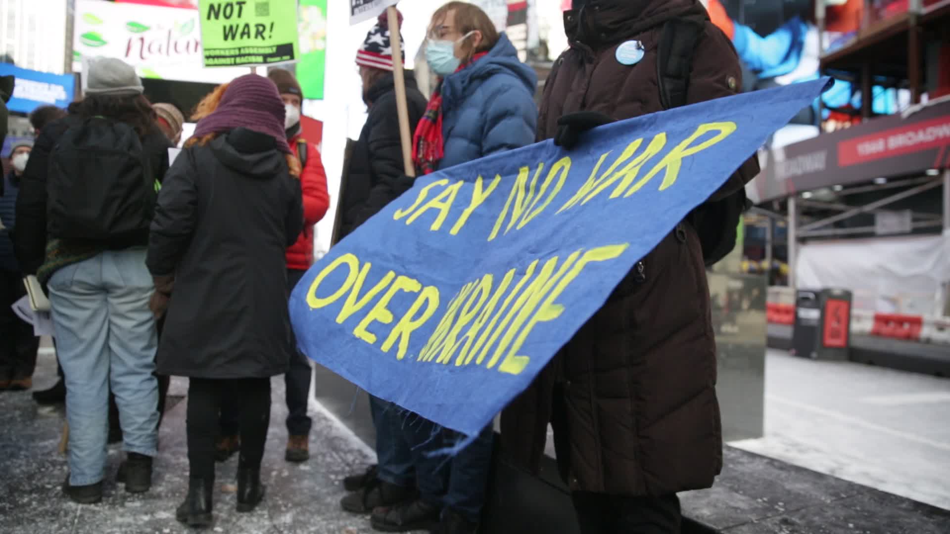 NYC: Code-Pink joins Anti-War Activists Protesting War with Russia in Ukraine