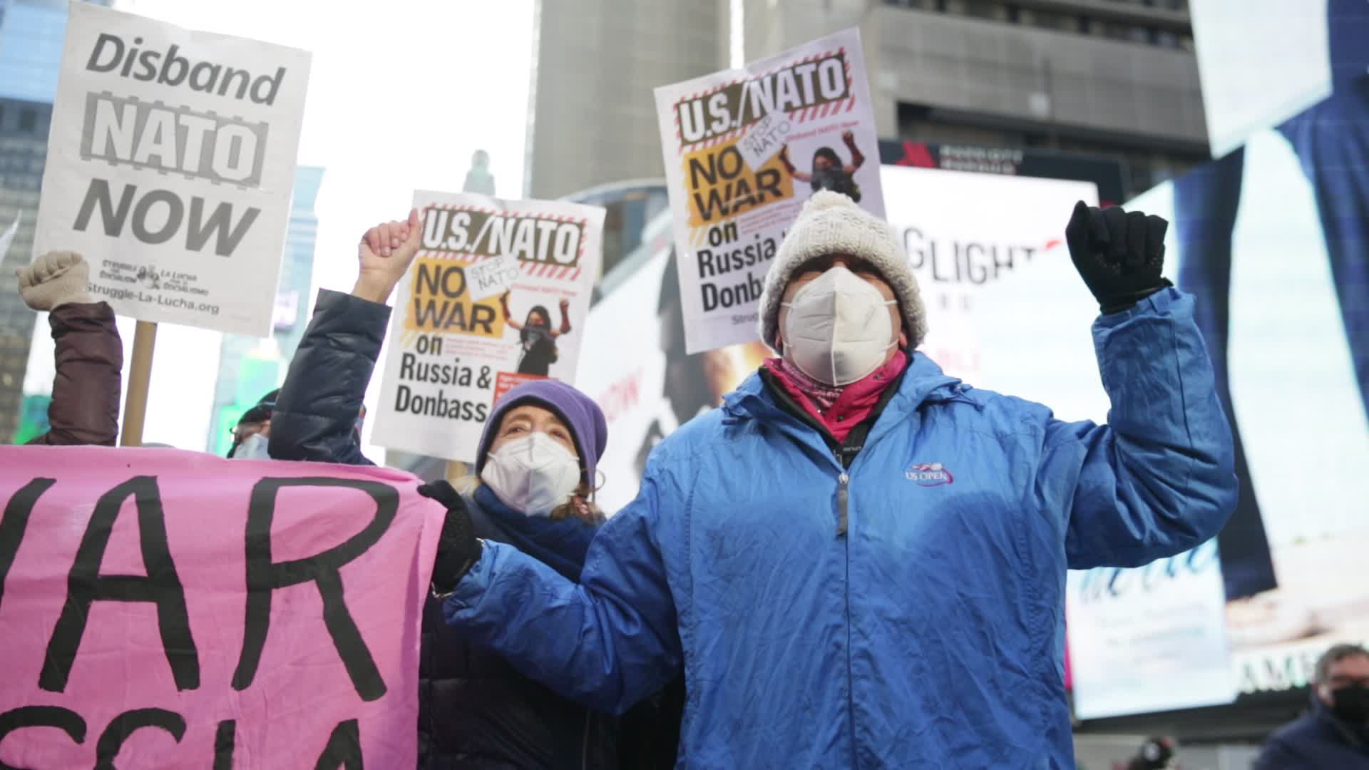 NYC: Code-Pink joins Anti-War Activists Protesting War with Russia in Ukraine