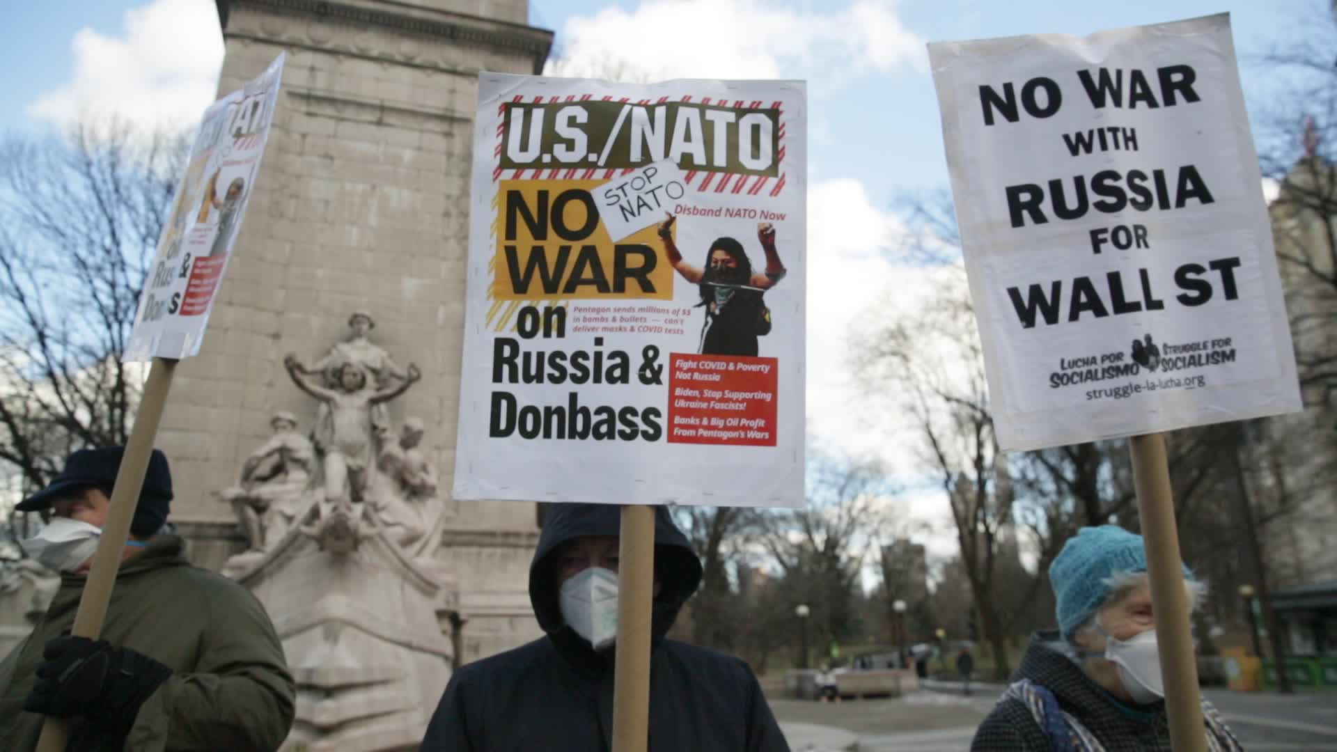 NYC: Anti-war protest Columbus Circle