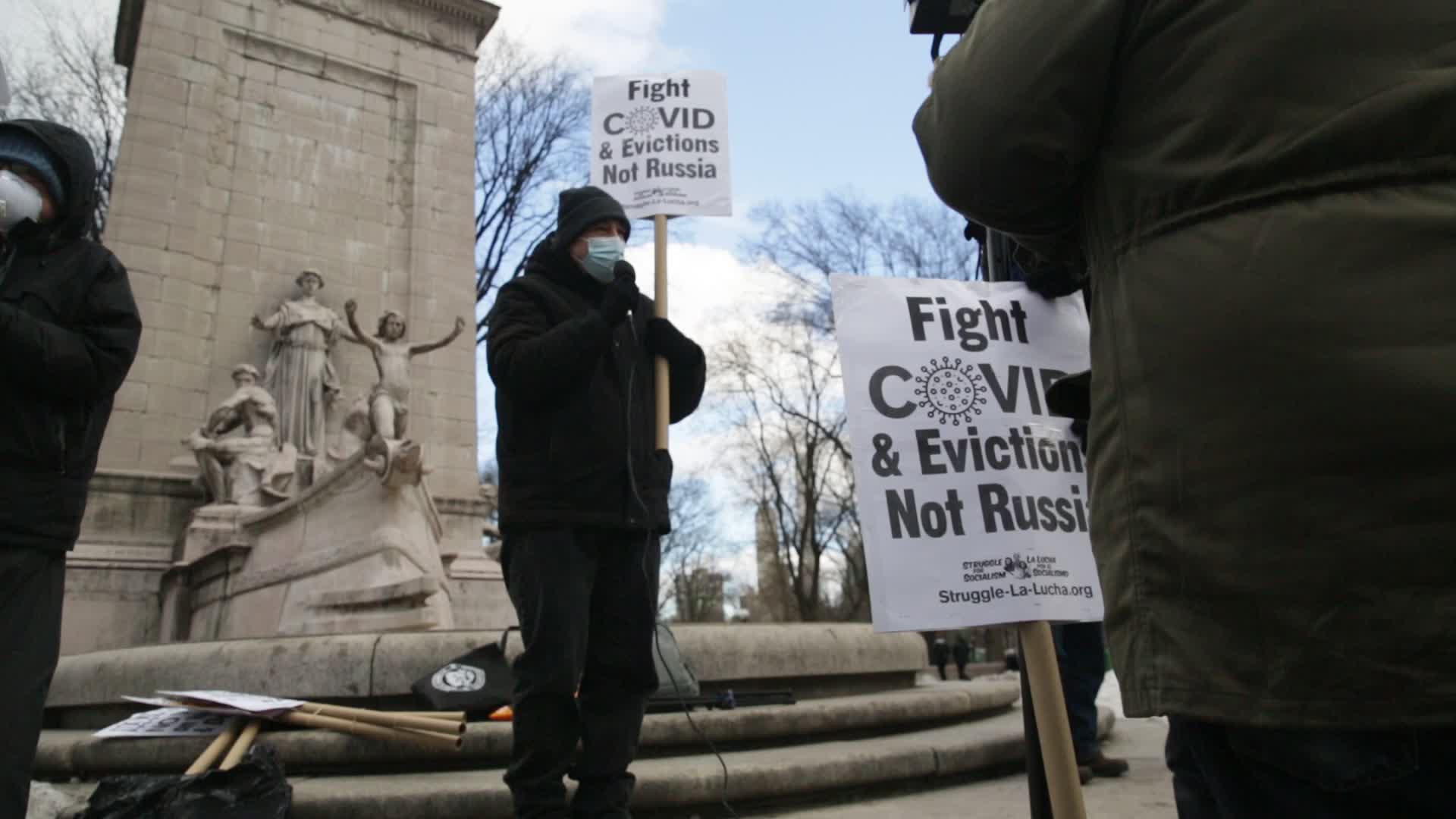 NYC: Anti-war protest Columbus Circle
