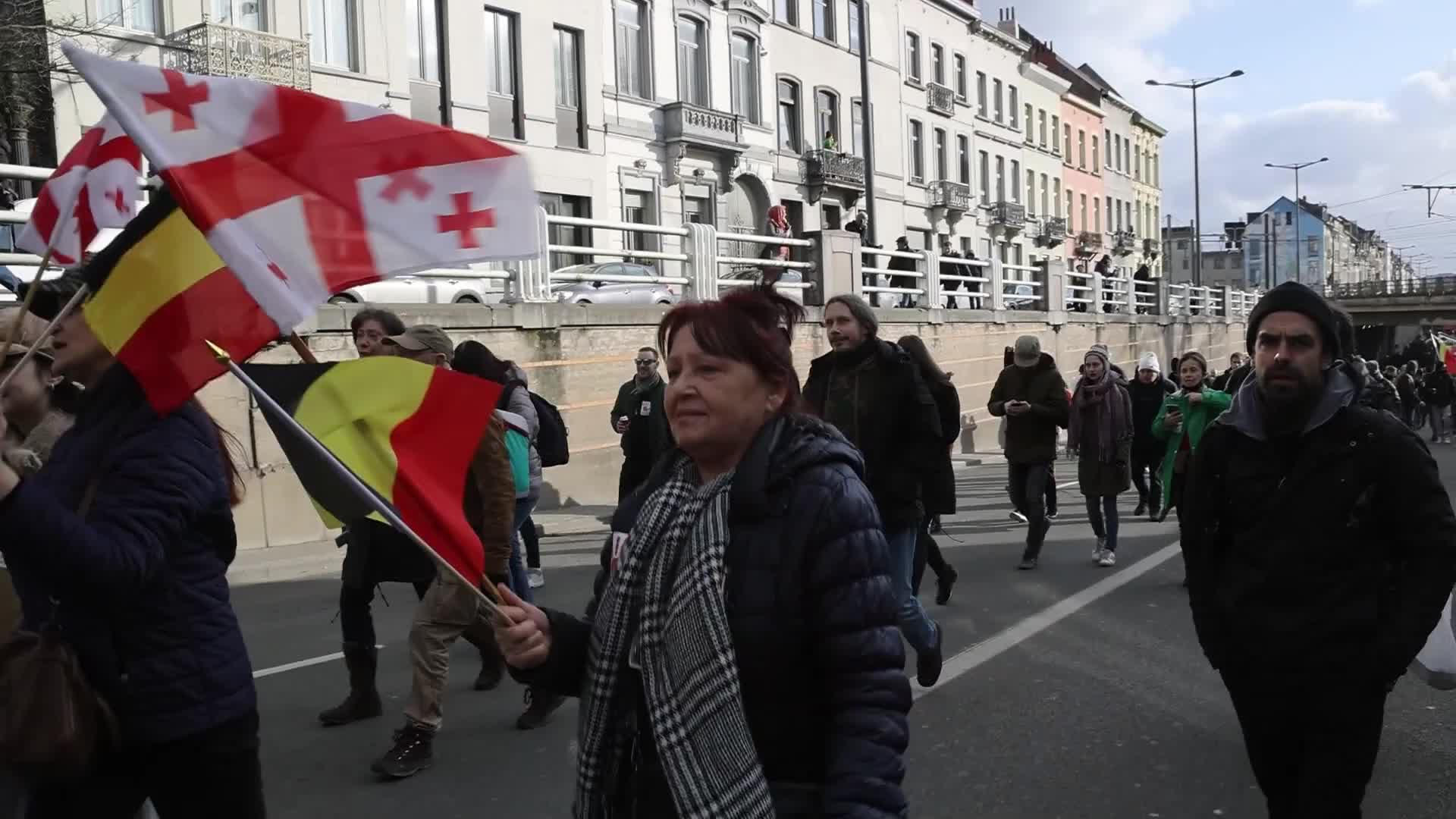 Protest against the government and COVID measures in Brussels