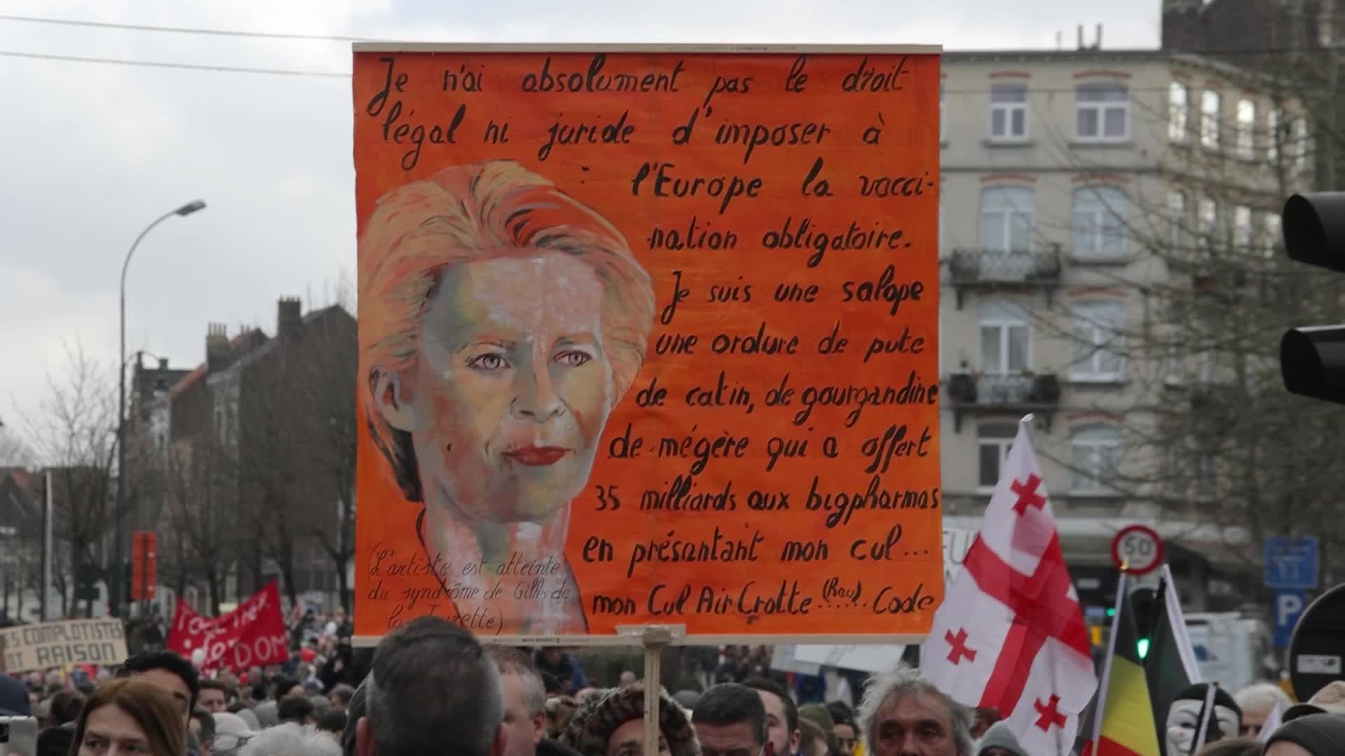 Protest against the government and COVID measures in Brussels