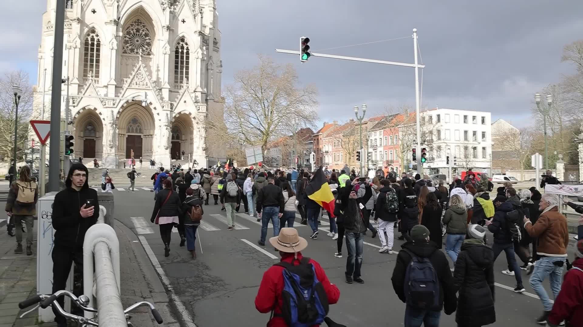Protest against the government and COVID measures in Brussels