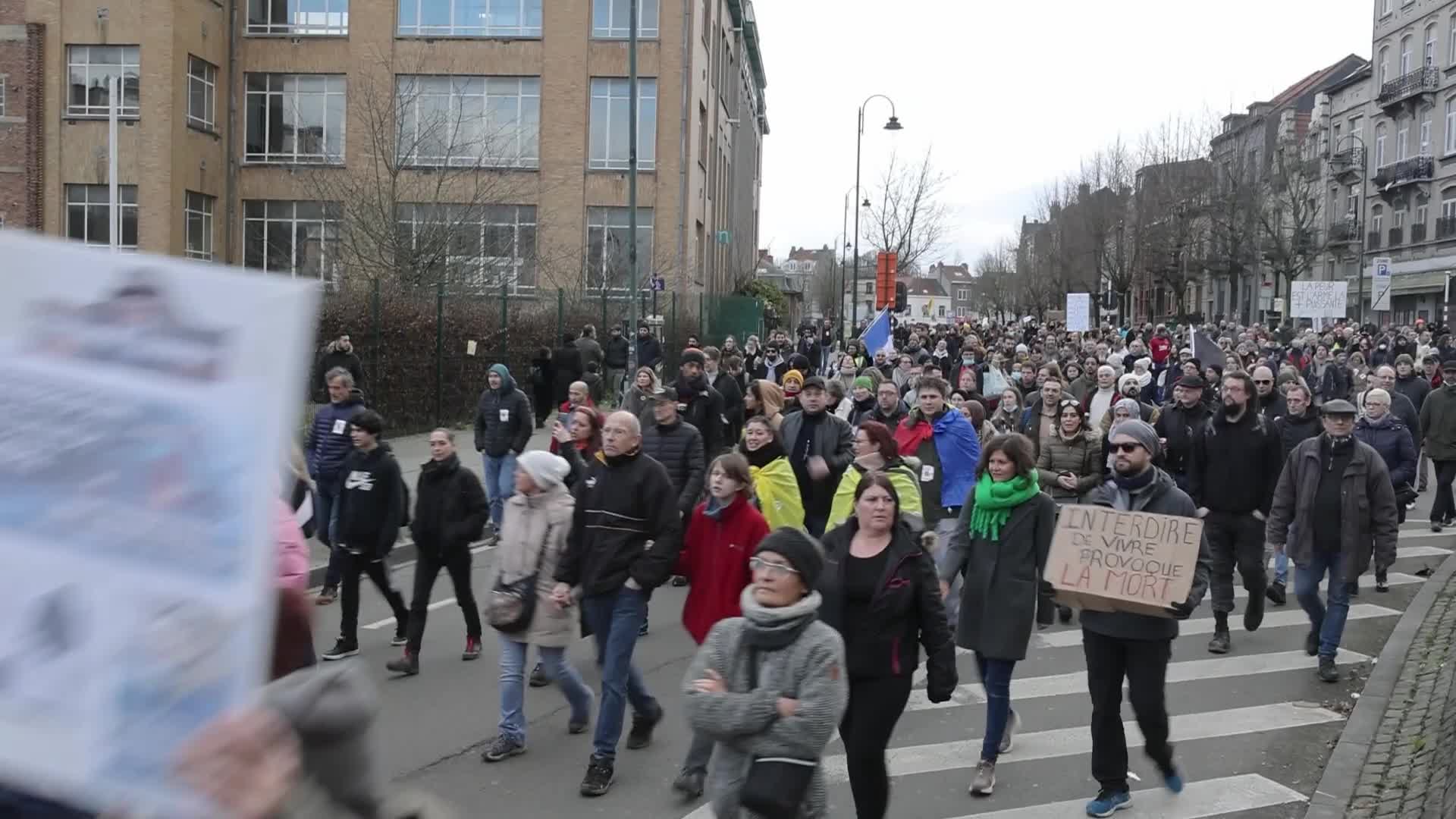 Protest against the government and COVID measures in Brussels