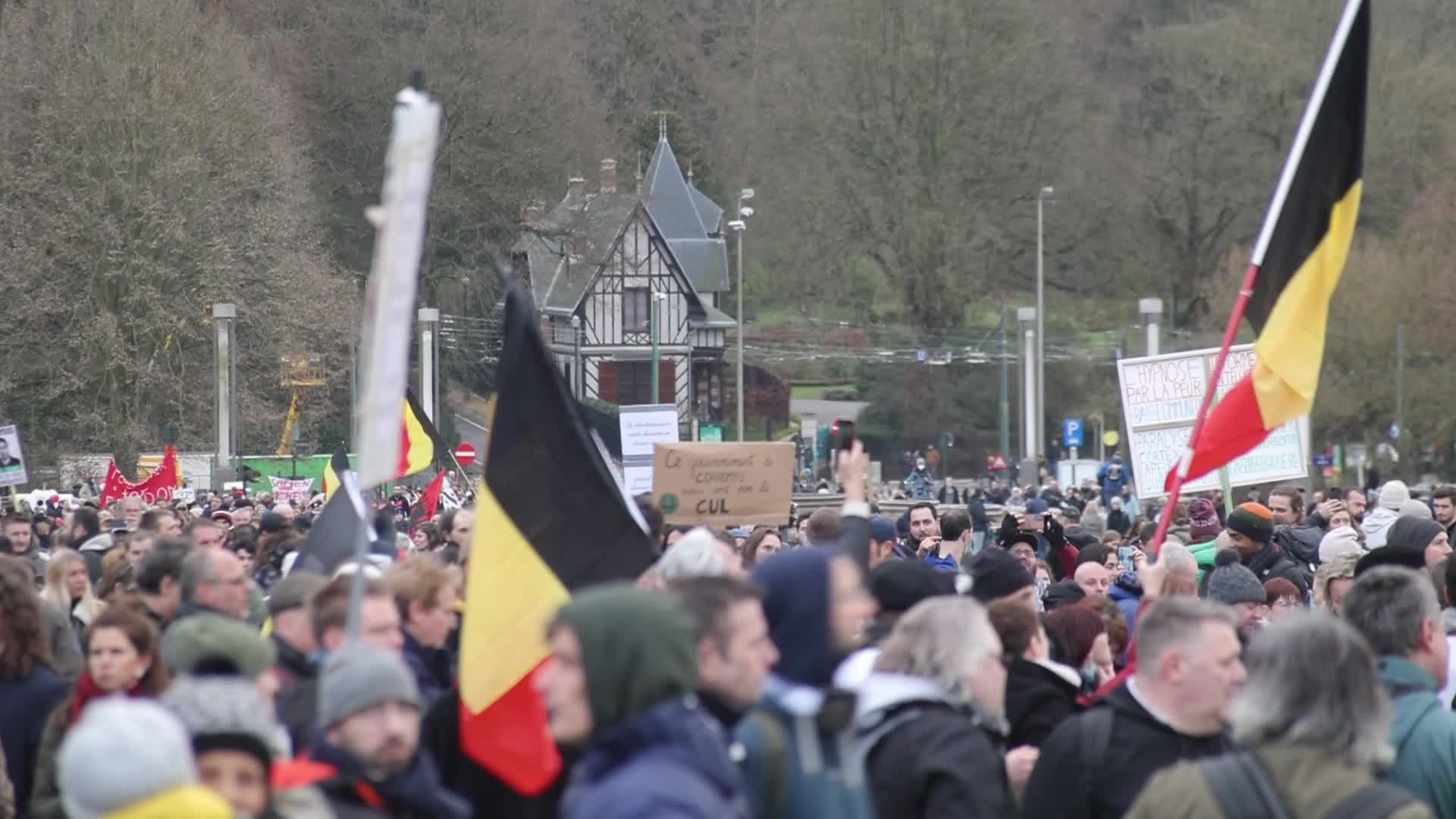 Protest against the government and COVID measures in Brussels
