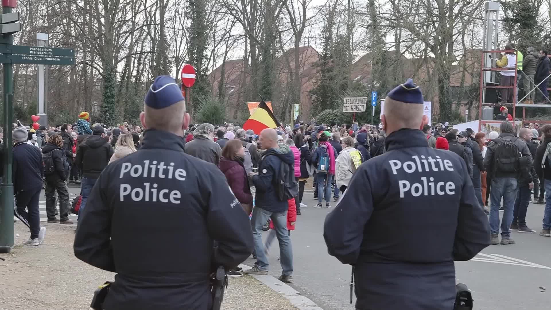 Protest against the government and COVID measures in Brussels