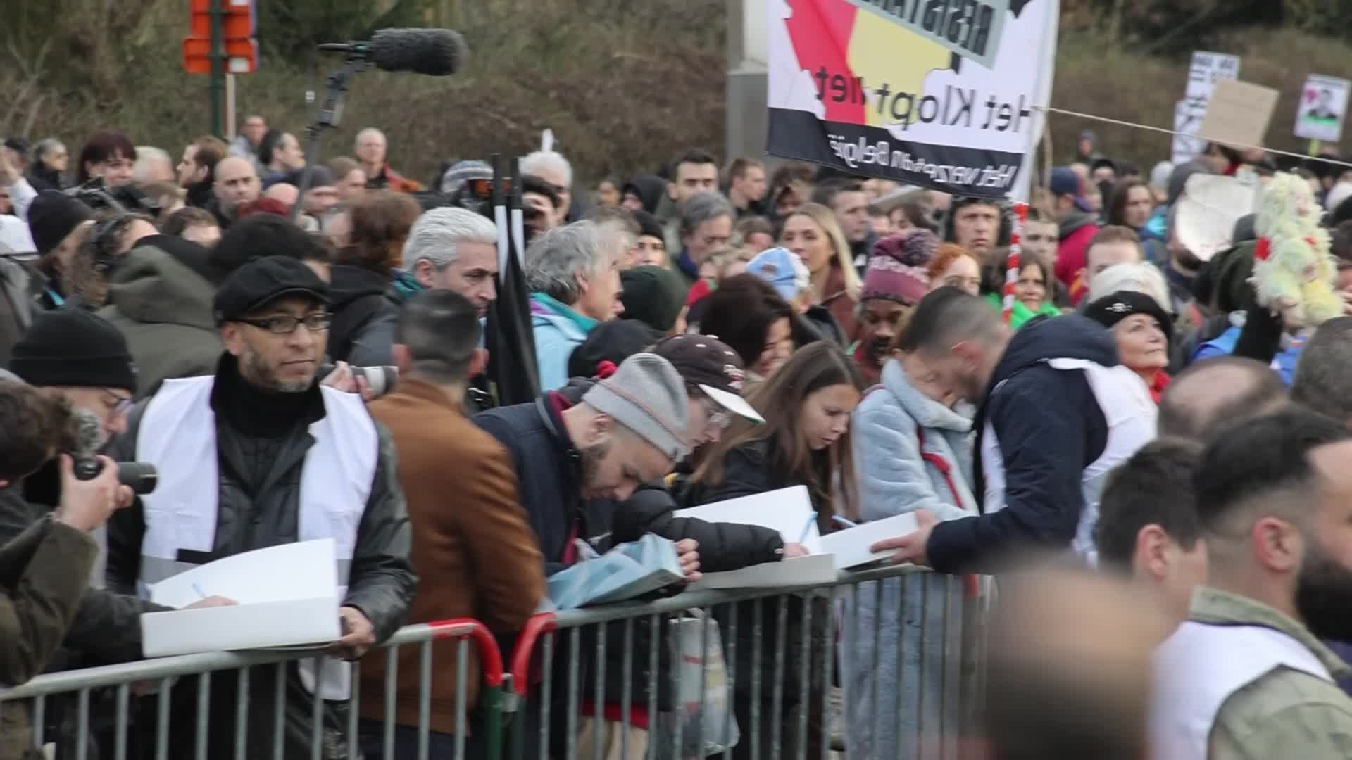 Protest against the government and COVID measures in Brussels