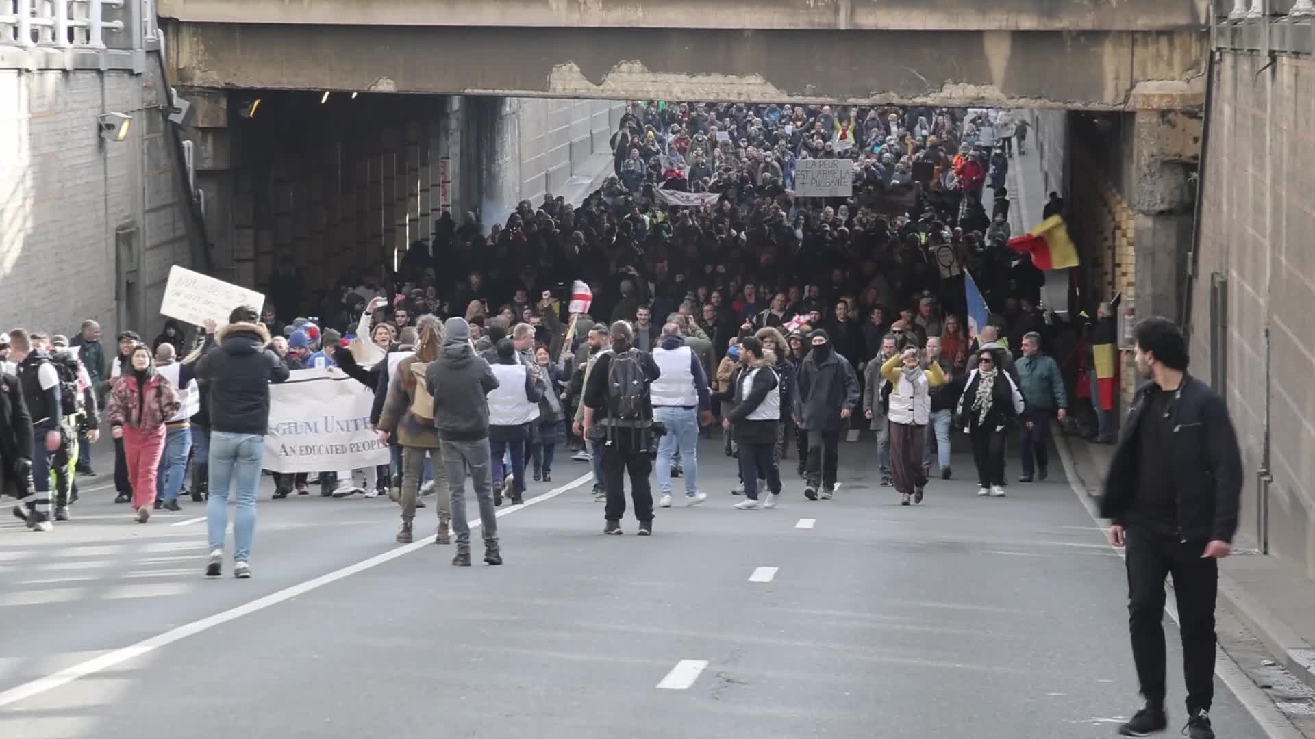 Protest against the government and COVID measures in Brussels
