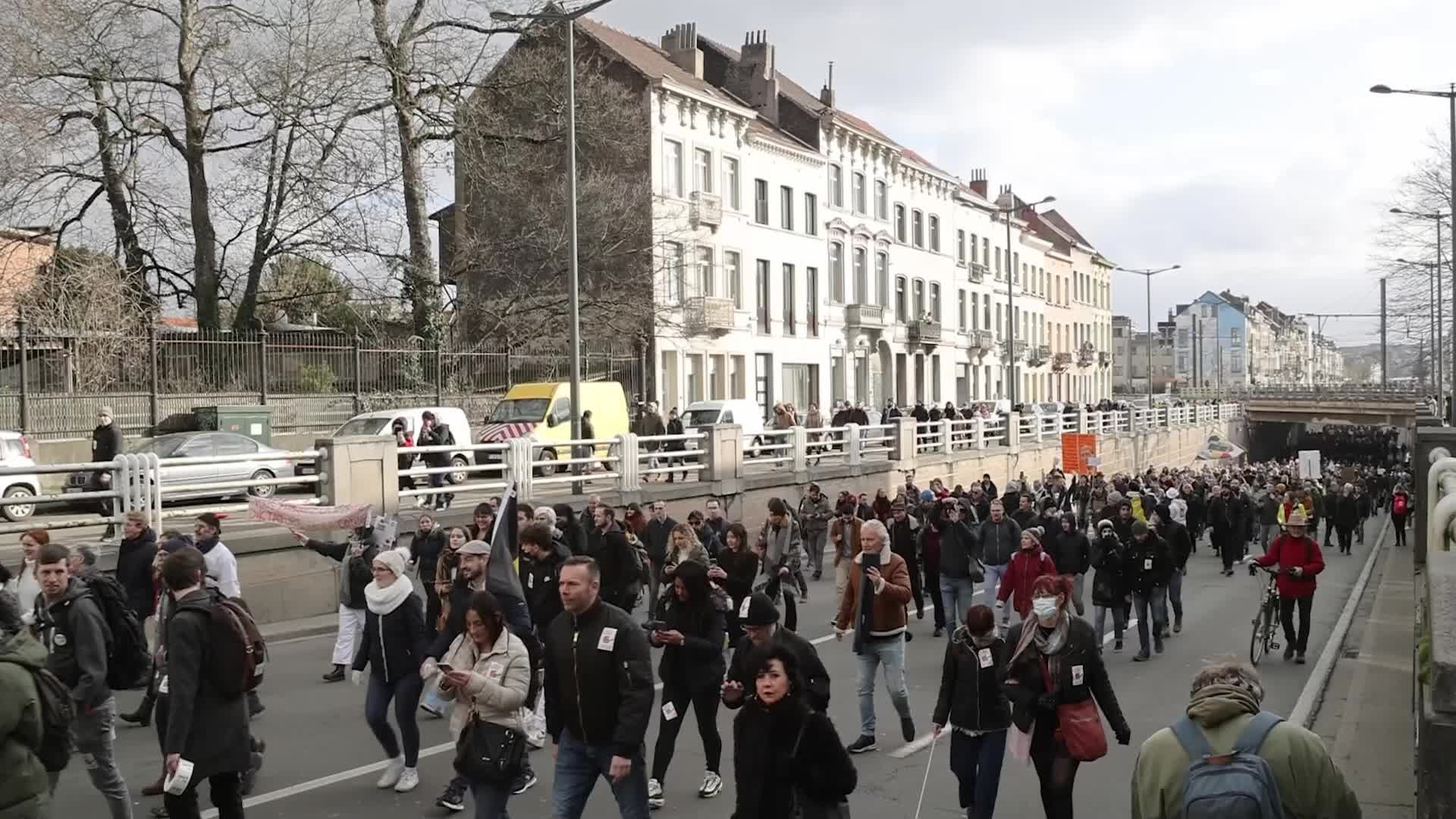 Protest against the government and COVID measures in Brussels