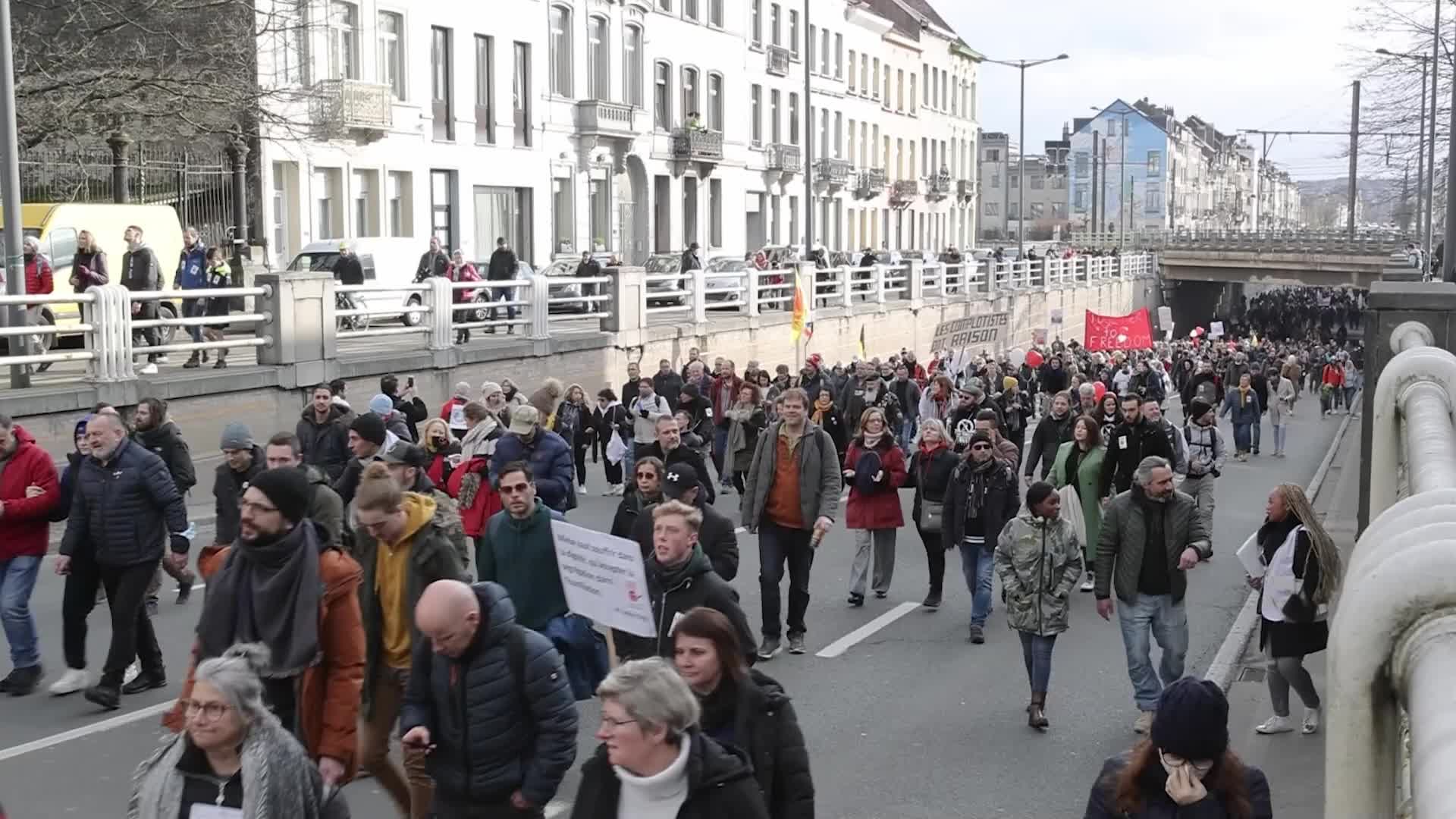 Protest against the government and COVID measures in Brussels