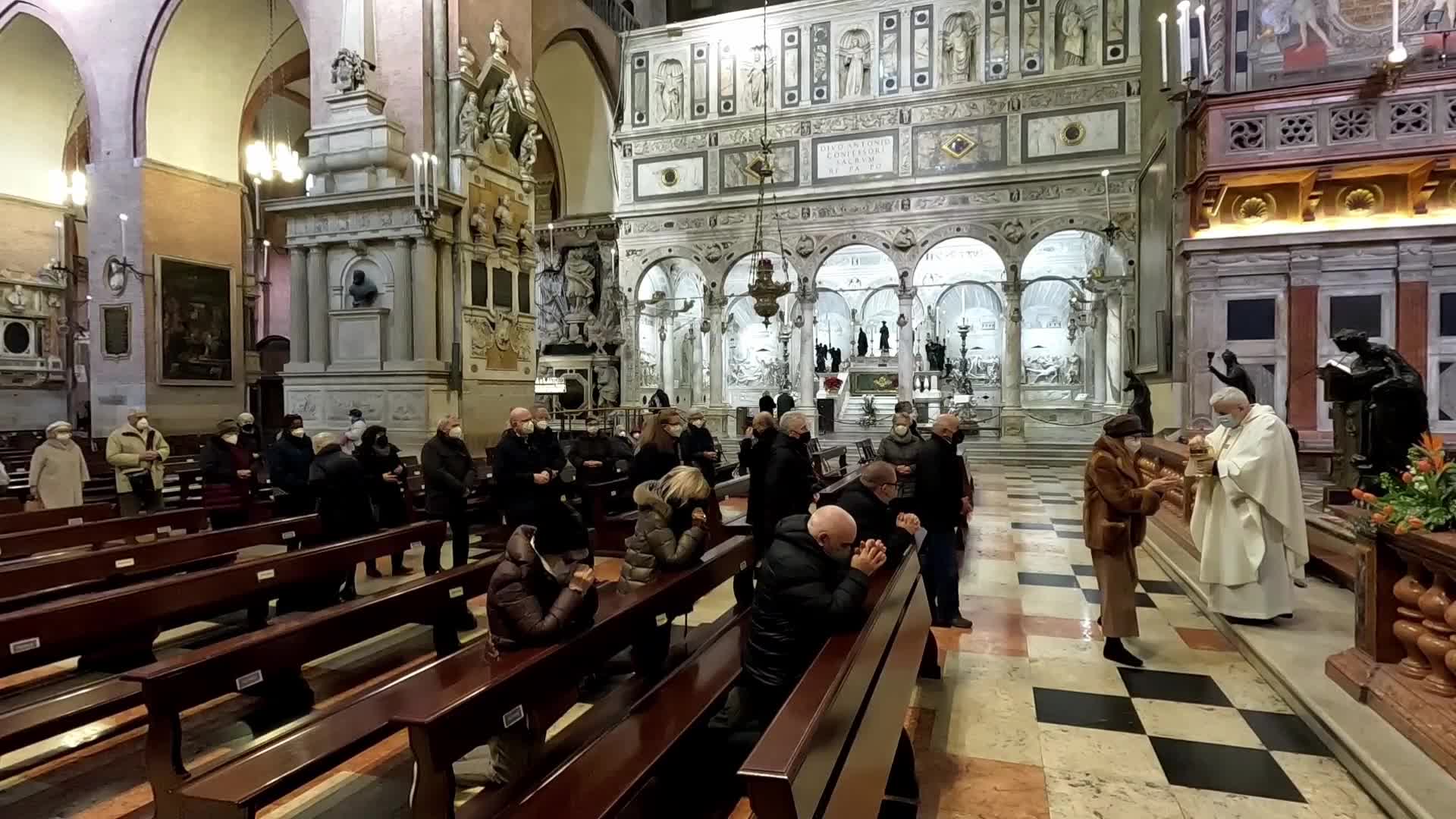 Religious function at the Basilica of Sant'Antonio amid the COVID-19 pandemic