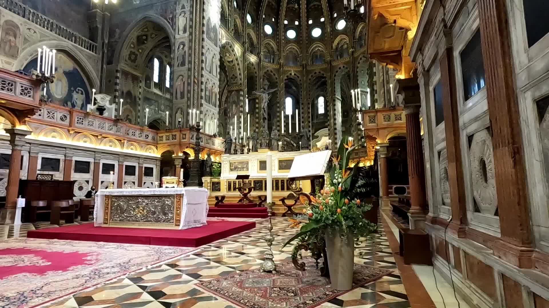 Religious function at the Basilica of Sant'Antonio amid the COVID-19 pandemic