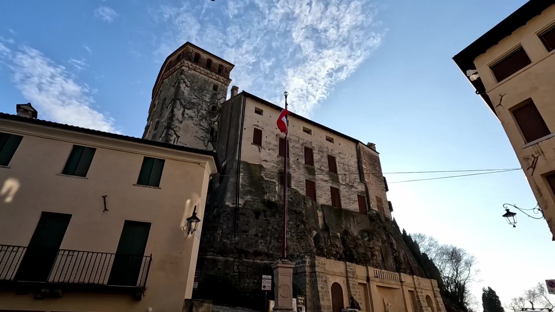 Views from above of the city of Asolo, also known as "The Pearl of the Province of Treviso"
